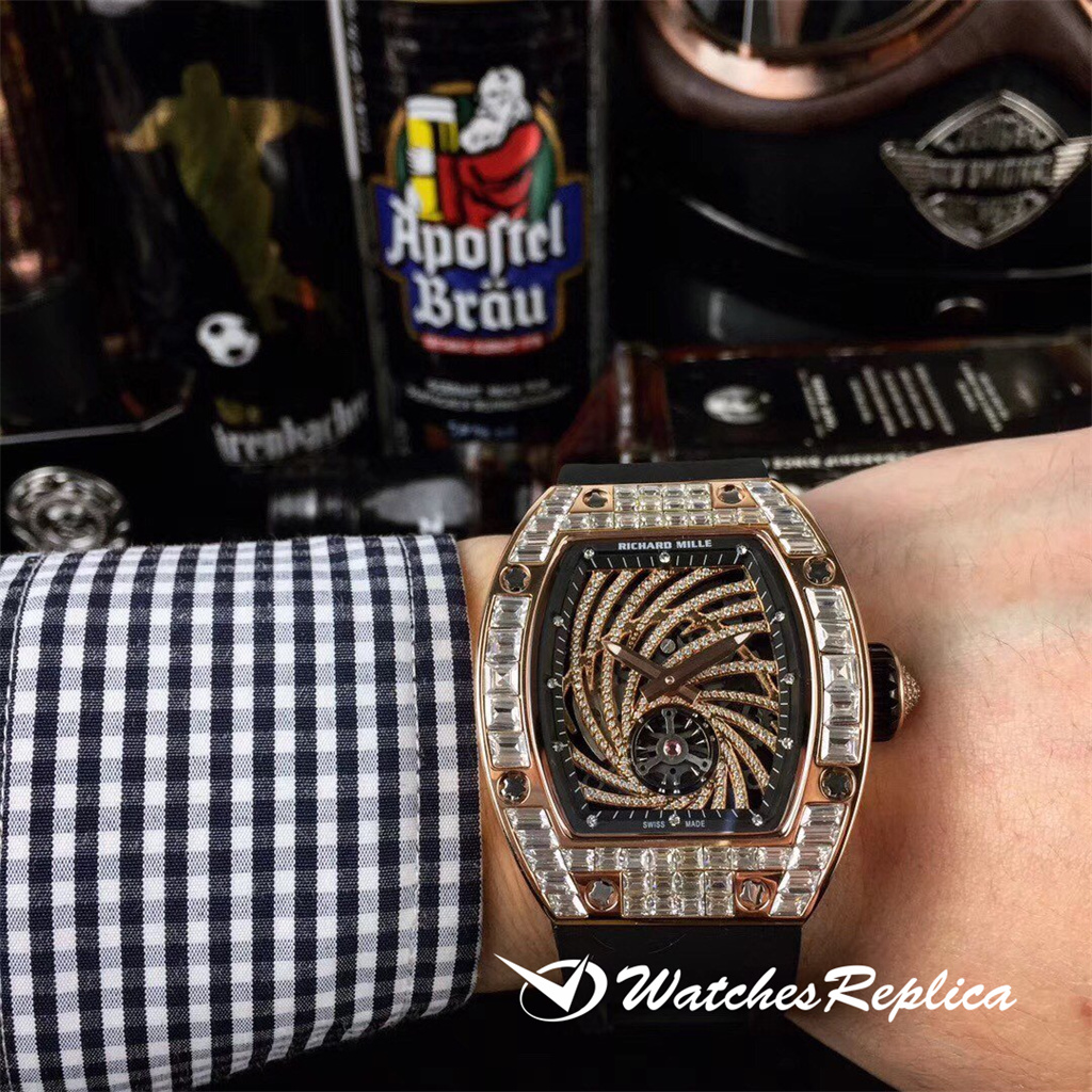 Richard Mille Starry Cech Square Diamond + Swarovski Super Diamond Version Orologi Replica-6