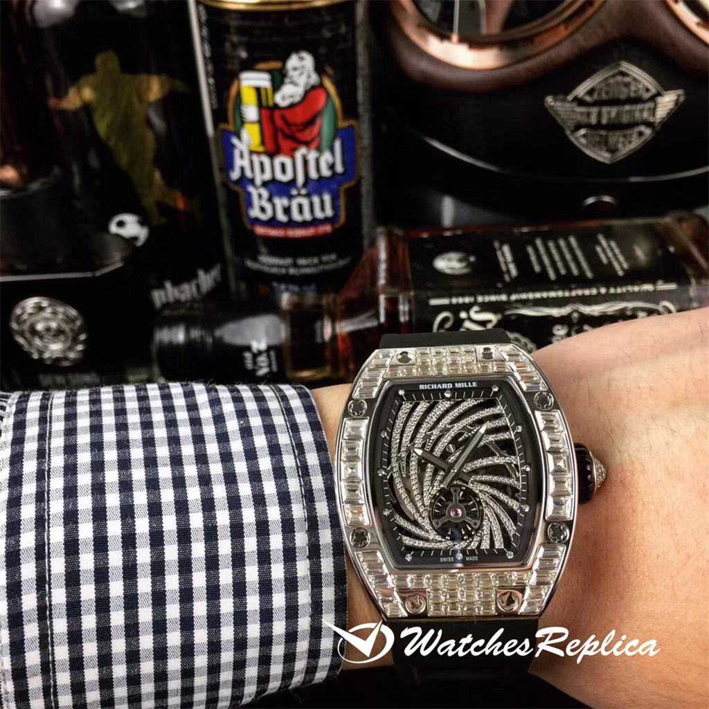 AAA Richard Mille Starry Cech Square Diamond + Swarovski Super Diamond Version Orologi Replica-6