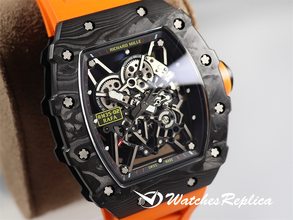 Perfect Top Richard Mille RM035 V3 Versione Aggiornata Dell'Orologi Replica In Fibra Di Carbonio Originale-3