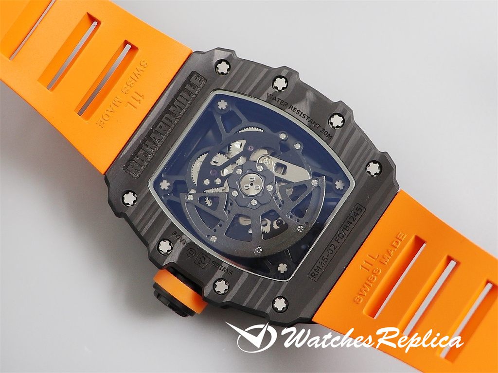 Perfect Top Richard Mille RM035 V3 Versione Aggiornata Dell'Orologi Replica In Fibra Di Carbonio Originale-7