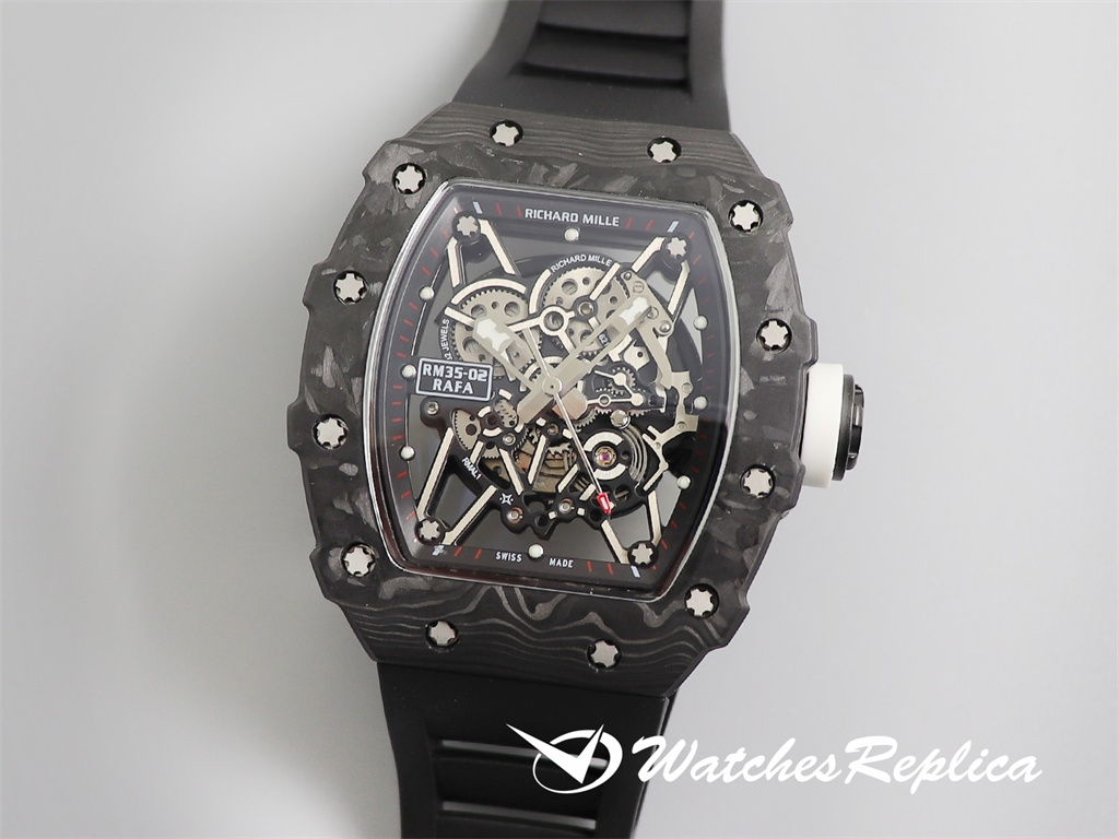 AAA Quality Richard Mille RM035 V3 Versione Aggiornata Dell'Originale Carbon Fibre Orologi Replica-1