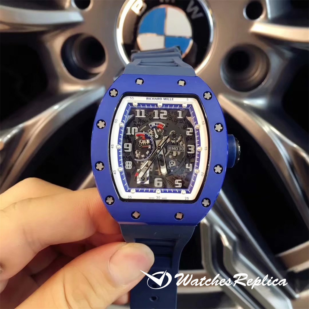 Richard Mille RM030 blu Ceramic Americas Special Edition Orologi Replica-5