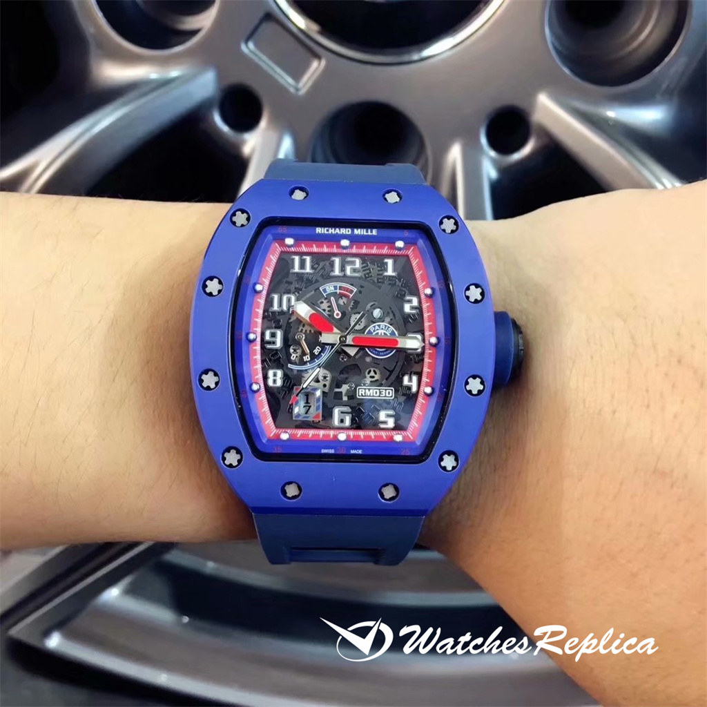 Richard Mille RM030 blu Ceramic Americas Special Edition Orologi Replica-12