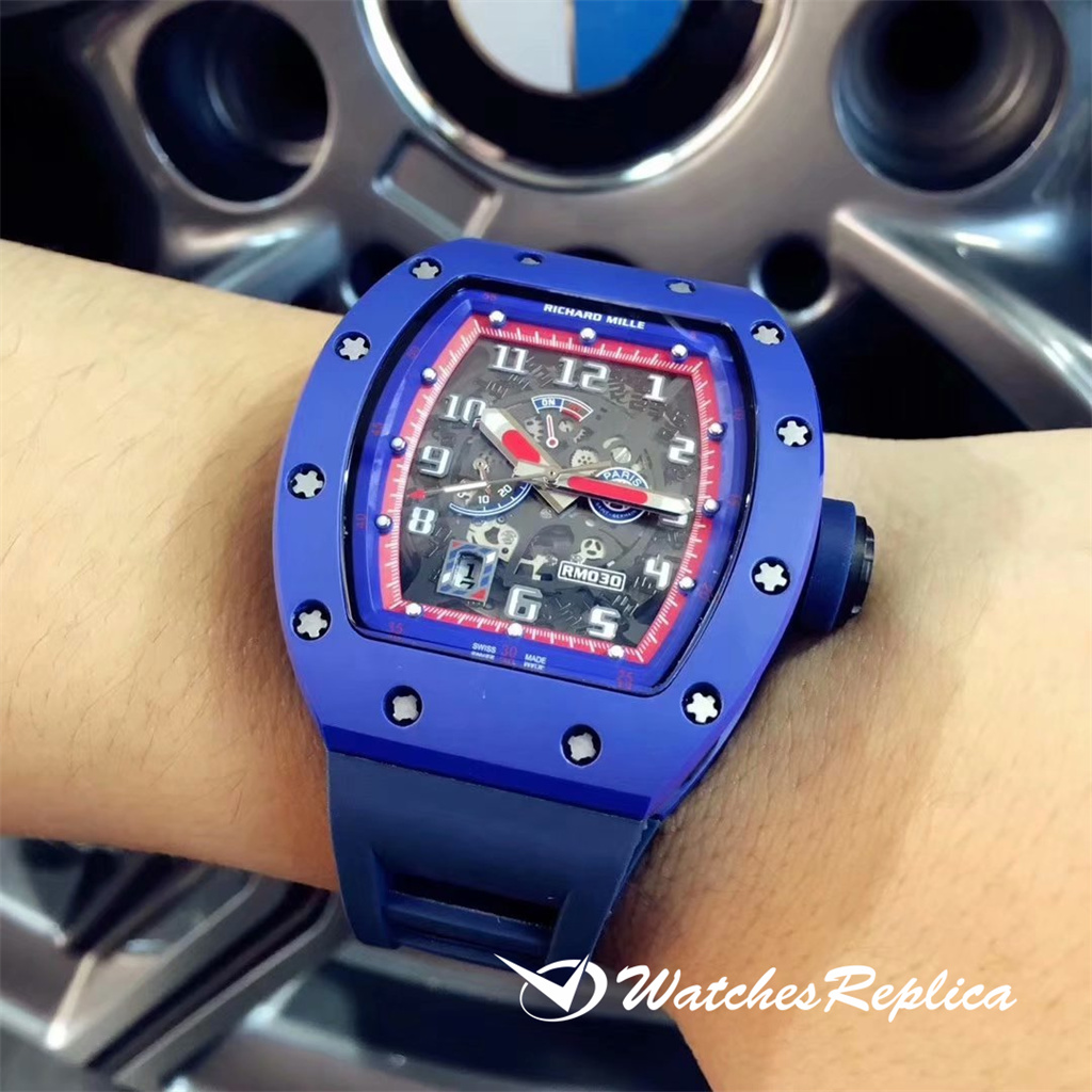 Richard Mille RM030 blu Ceramic Americas Special Edition Orologi Replica-13