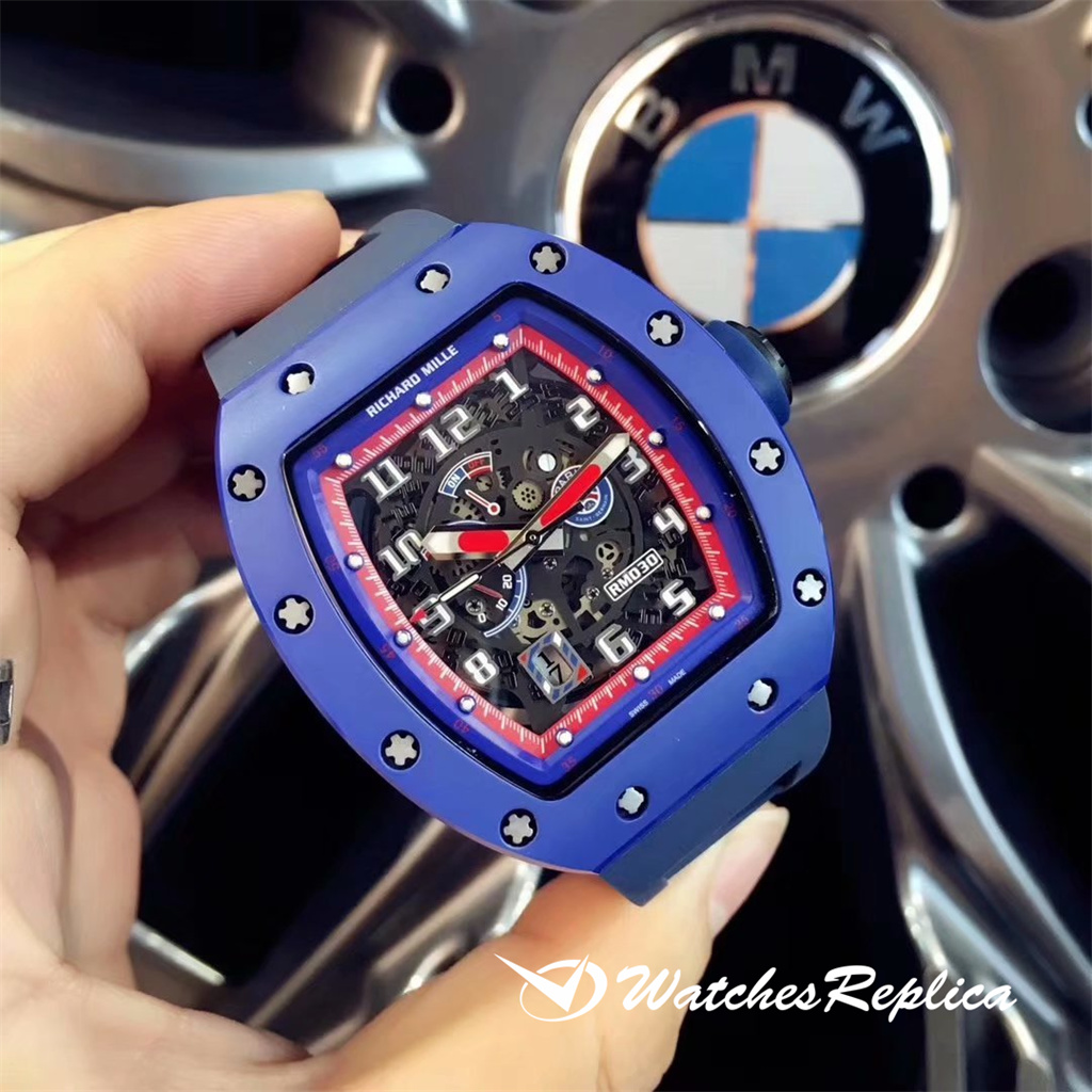 Richard Mille RM030 blu Ceramic Americas Special Edition Orologi Replica-14
