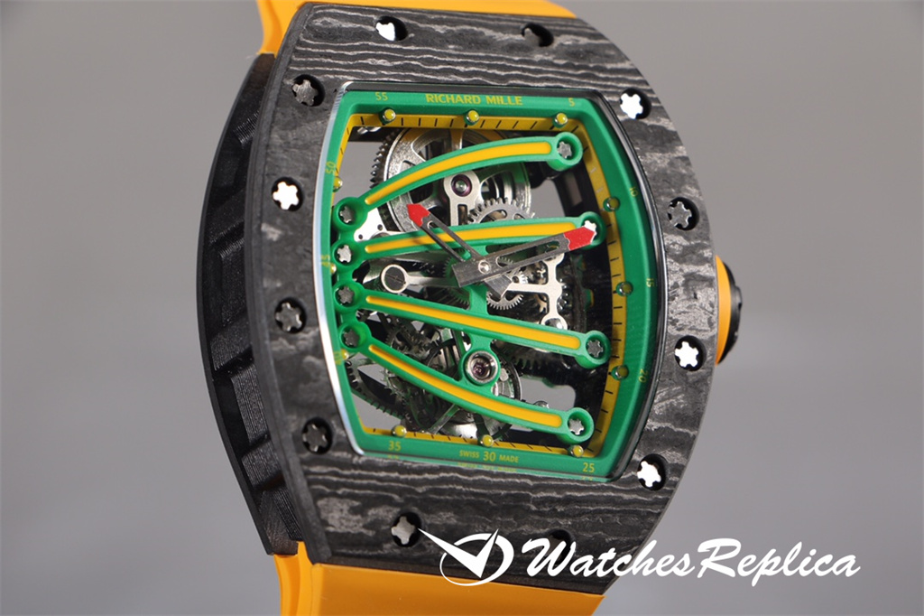 Hot Economici Richard Mille RM59-01 Tourbillon Green Lizard Orologi Replica-4