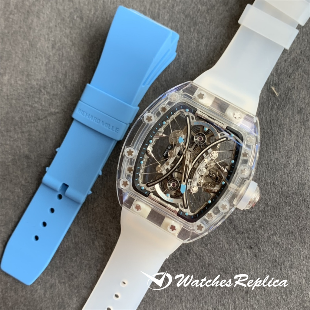 Richard Mille RM053-02 Orologi Replica Crystal Series Trasparente Tourbillon-8