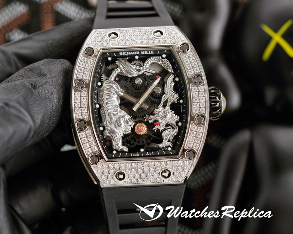 AAA Quality Richard Mille RM51-01 Dragon Tiger Tourbillon Orologi Replica-6