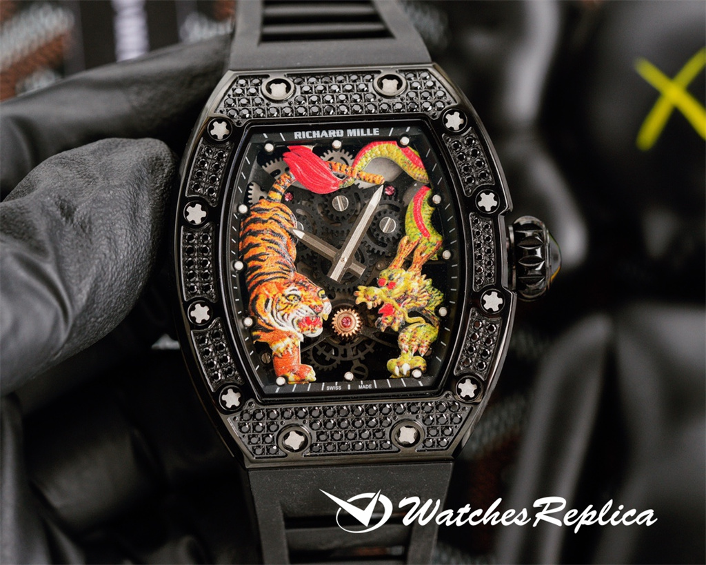 AAA Quality Richard Mille RM51-01 Dragon Tiger Tourbillon Orologi Replica-8