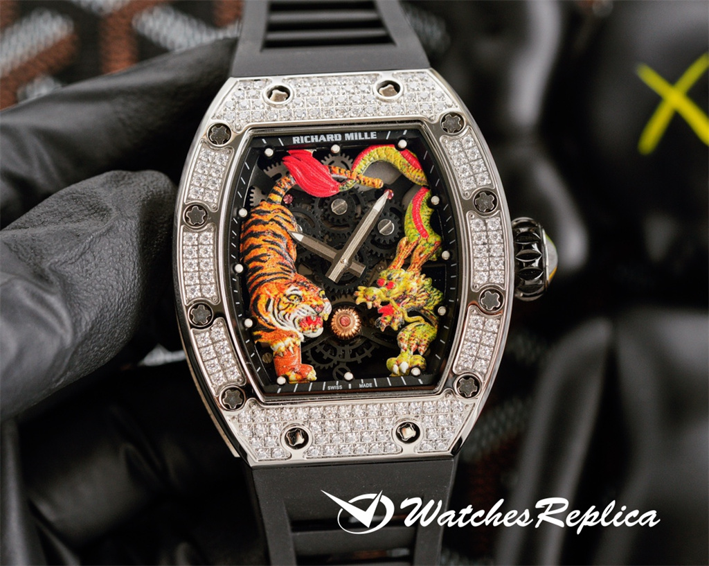 AAA Quality Richard Mille RM51-01 Dragon Tiger Tourbillon Orologi Replica-7