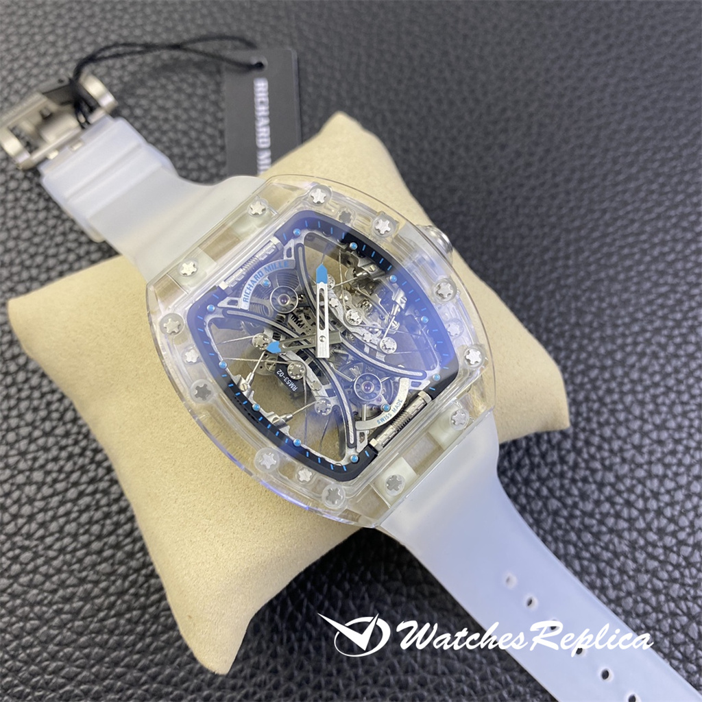 Perfetto Top Richard Mille RM053-02 Polo Tourbillon Transparent Crystal Series Orologi Replica-1