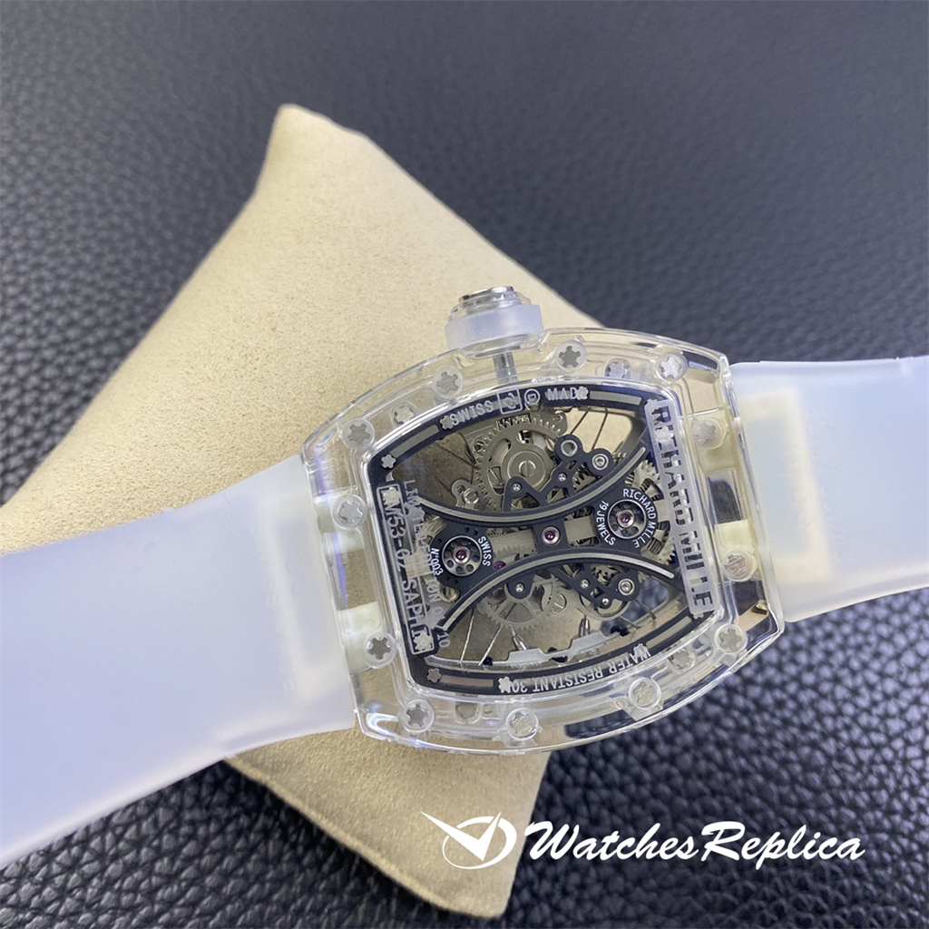 Perfetto Top Richard Mille RM053-02 Polo Tourbillon Transparent Crystal Series Orologi Replica-6