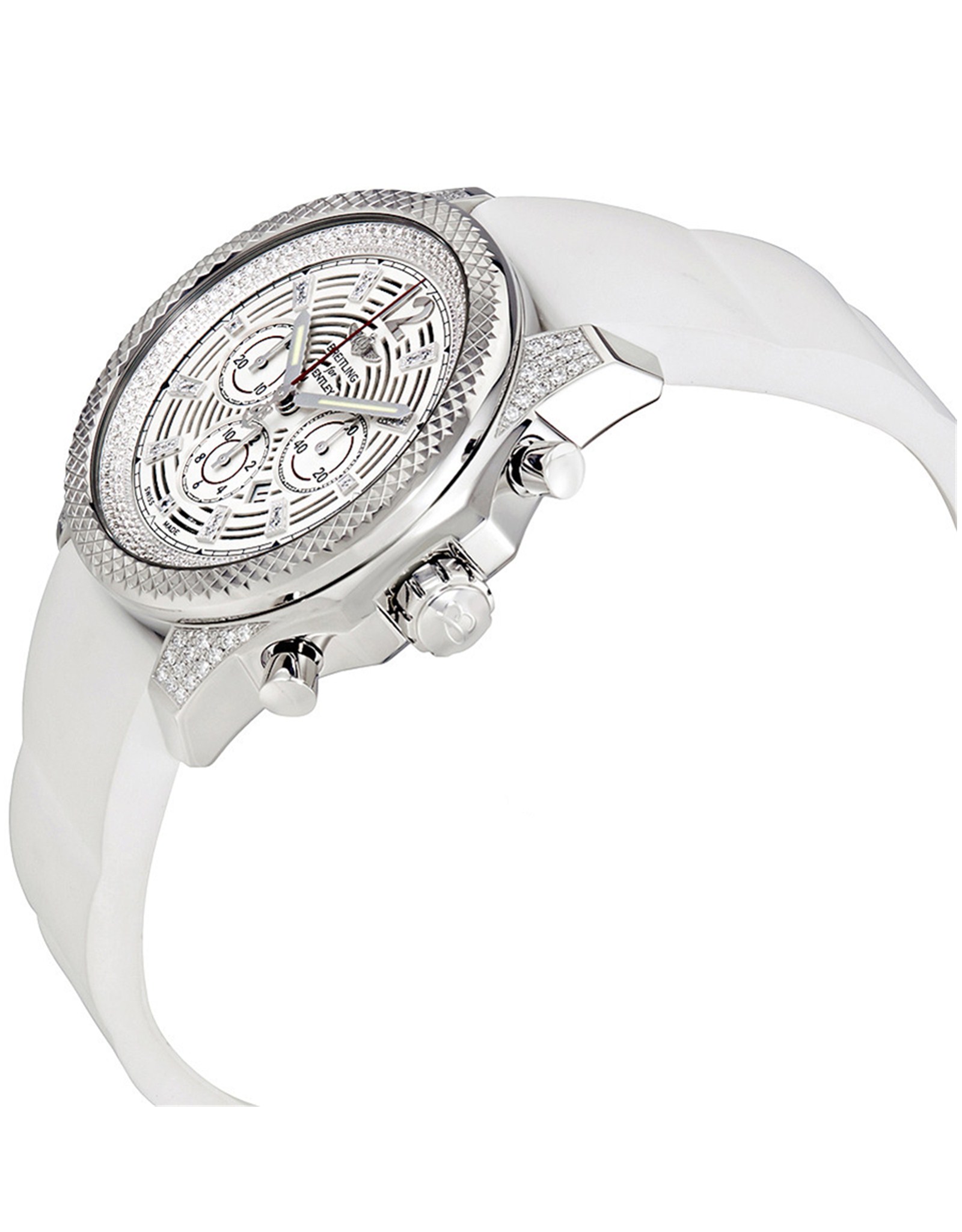 Breitling Bentley Silver Dial Diazione Bianca Cinta Di GoMMa Bianca A41390Ap G788Whrd 42MM-1