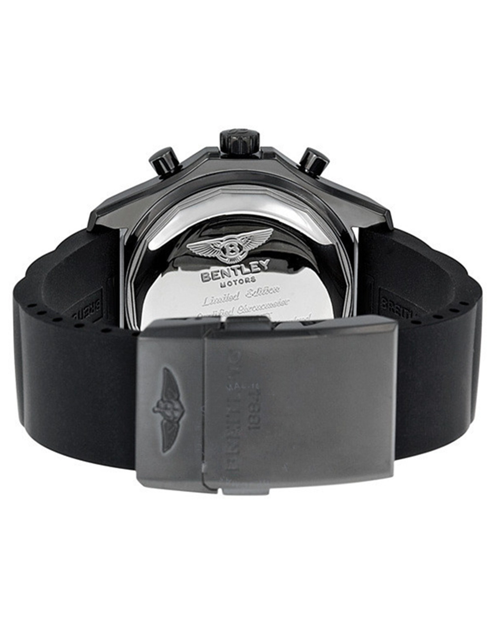 Breitling Bentley Quadrante bianco Nero Cingcio Di GoMMa Nera M1336267 A729Bkrd 45MM-2