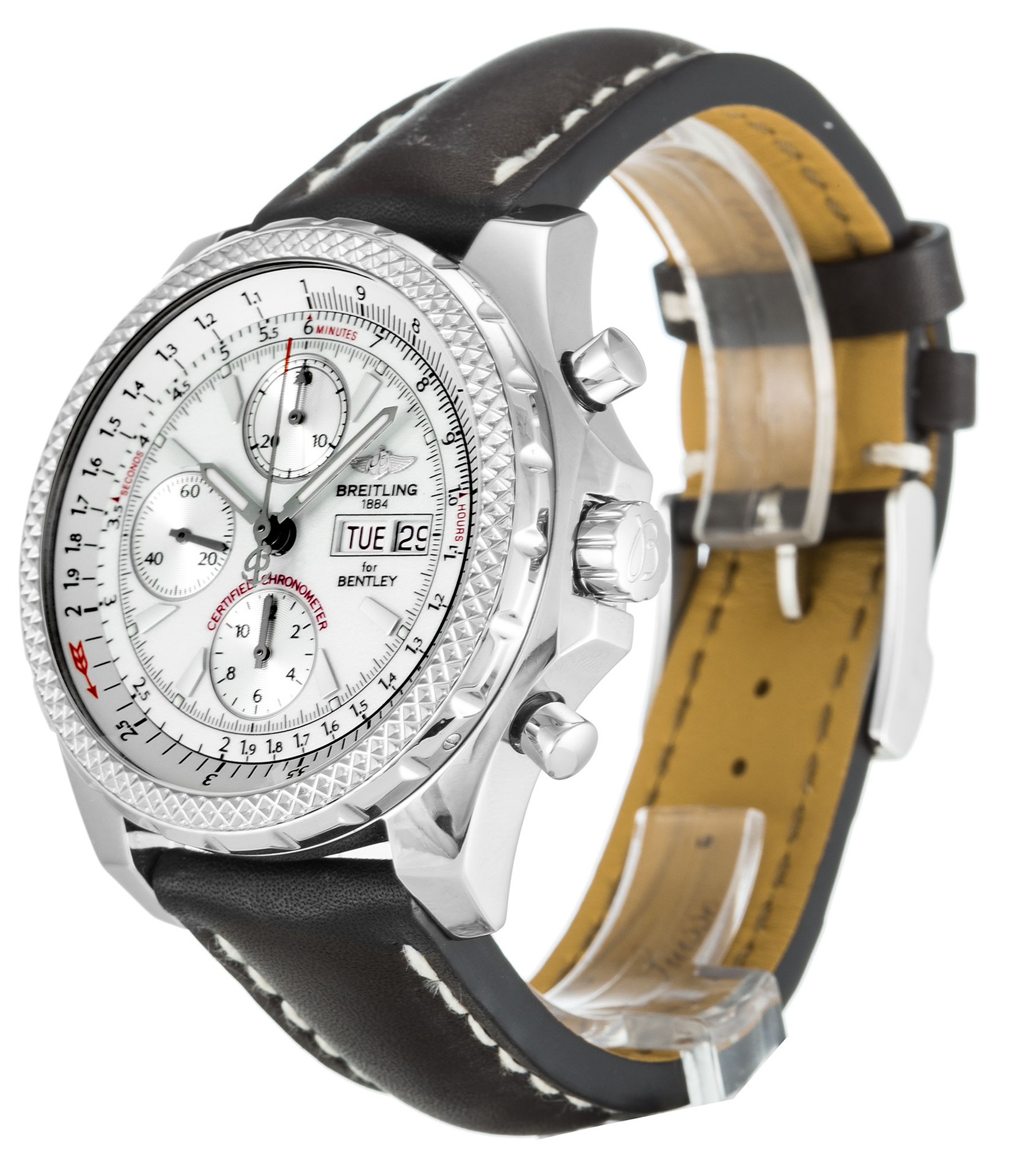 Breitling Bentley Gt Quadrante bianco Diact Cinghia A13362 44,8 MM-1