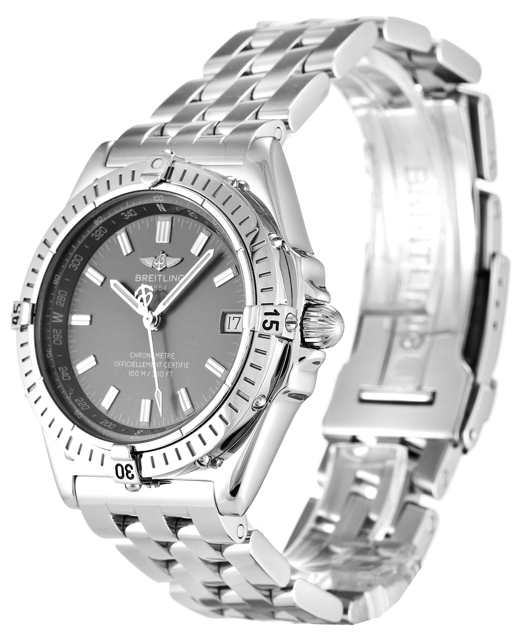Breitling Wings Automatic Quadrante nero Stick Marker A10350 40MM-1
