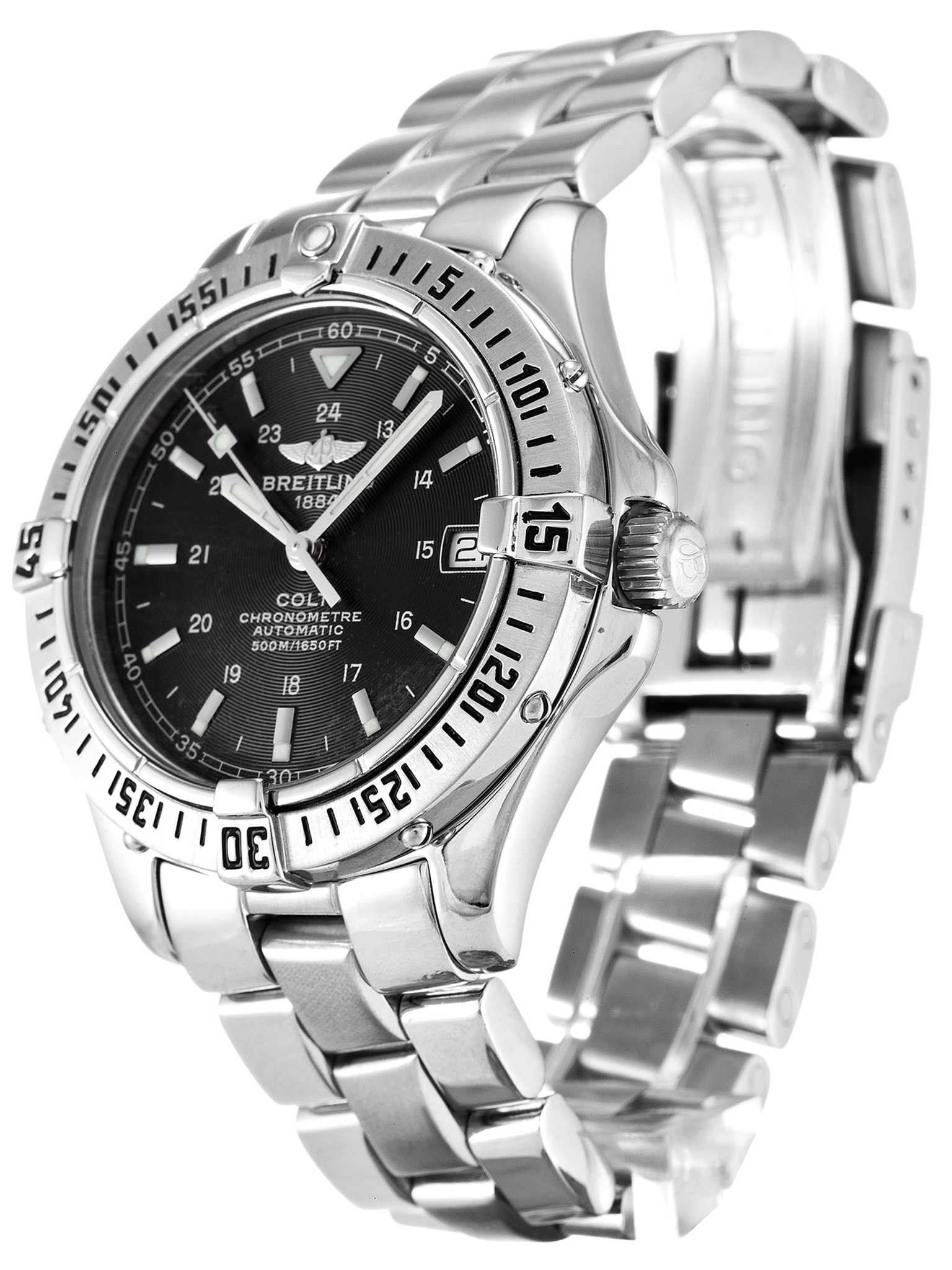 Breitling Colt Auto Quadrante nero Stick Marker A17350 38MM-1