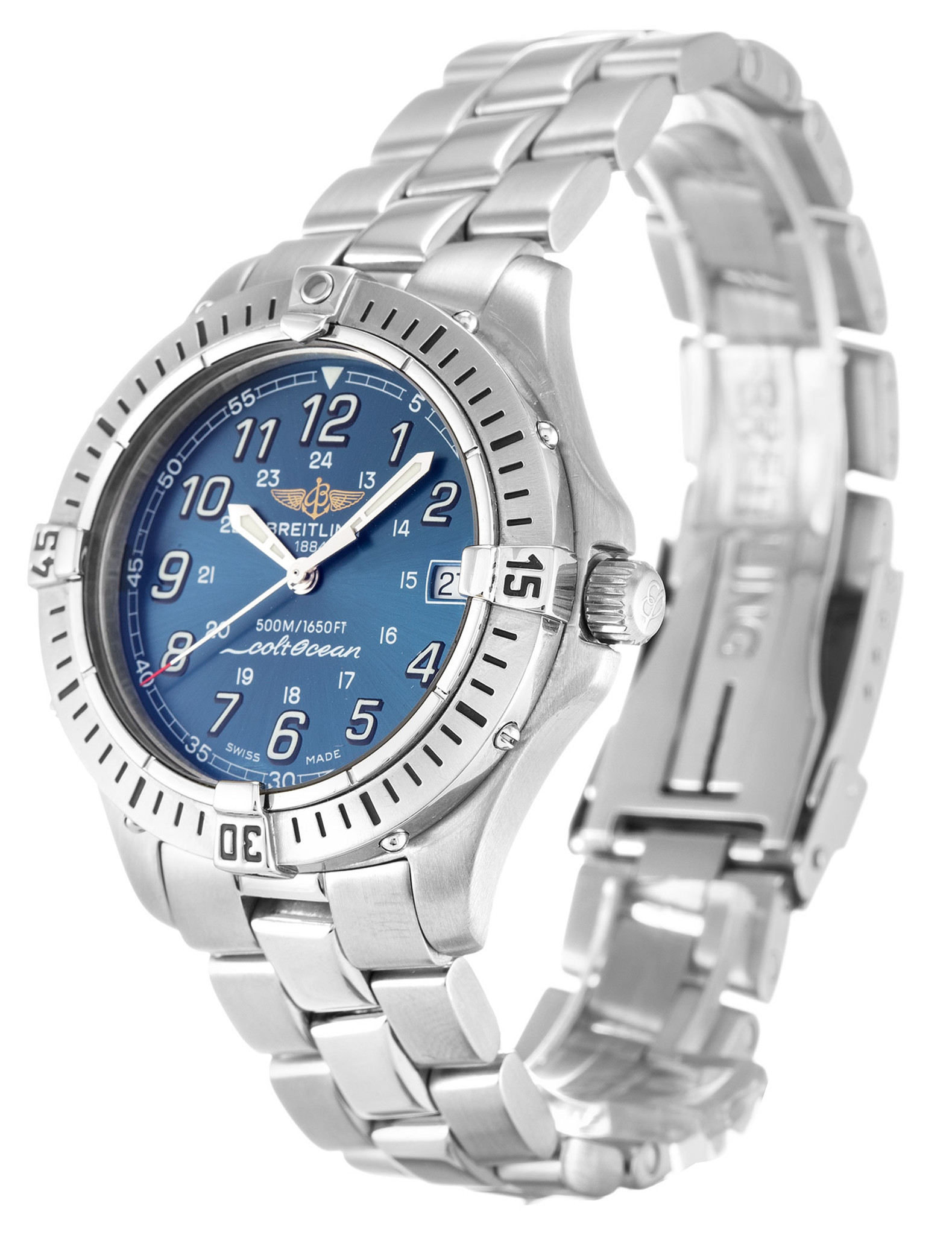 Breitling Colt Quartz Quadrante blu Number Marker A64350 38MM-1