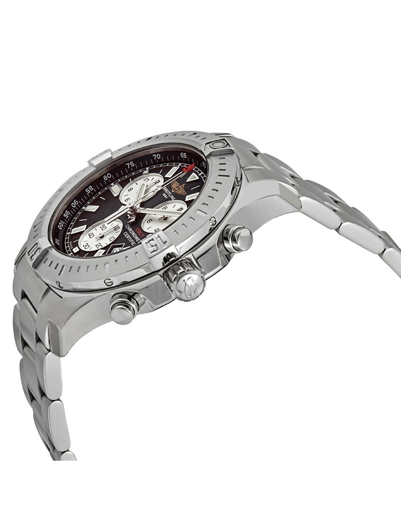Breitling Colt Quadrante nero nero Strap In Acciaio Inossidabile A73388111A1 44MM-1