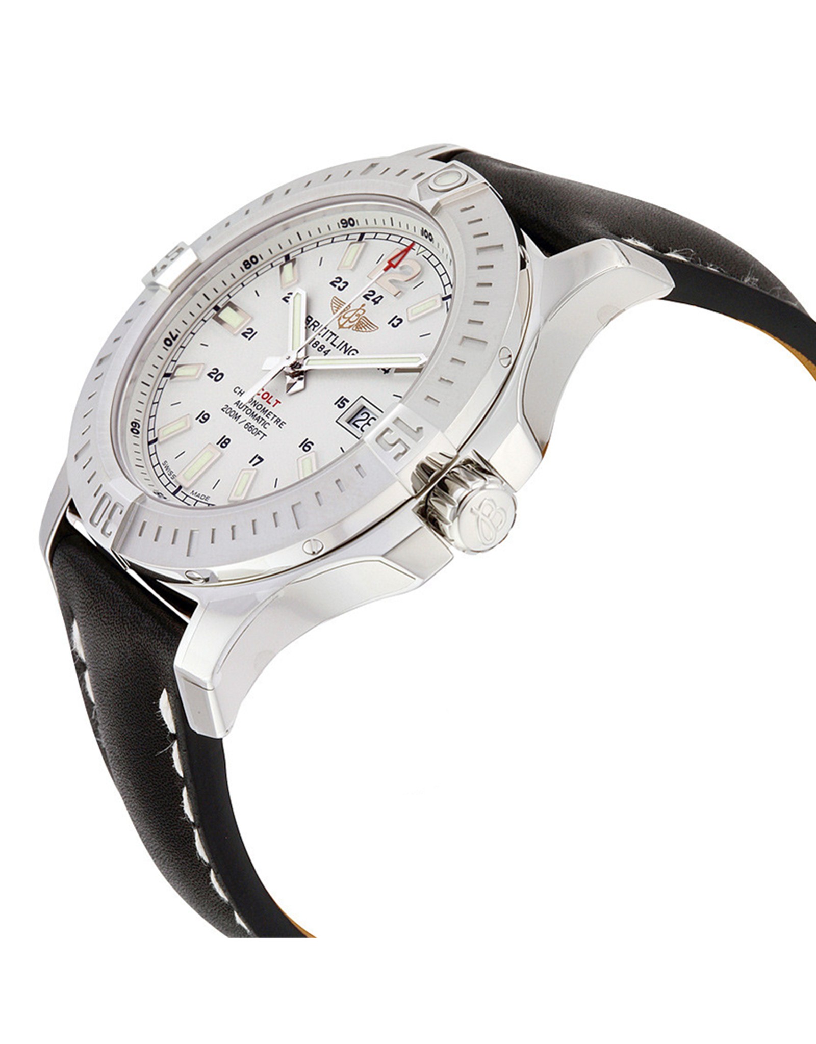 Breitling Colt Silver Dial Dialtra Cuoio A1738811 G791Bklt 44MM-1