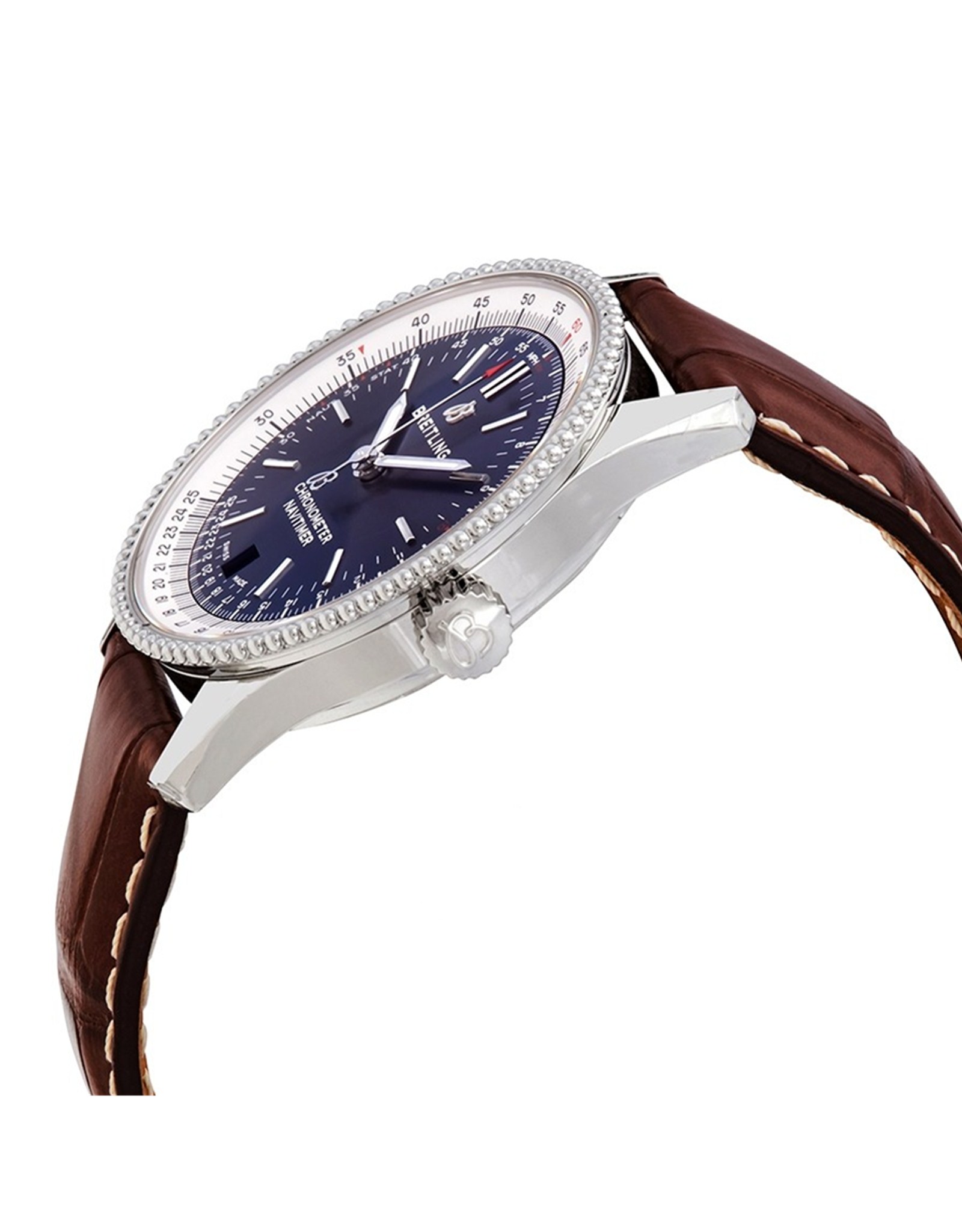 Breitling Navitimer Blu Quadrante Cuoio Cinghia A17325211C1P2 38MM-1