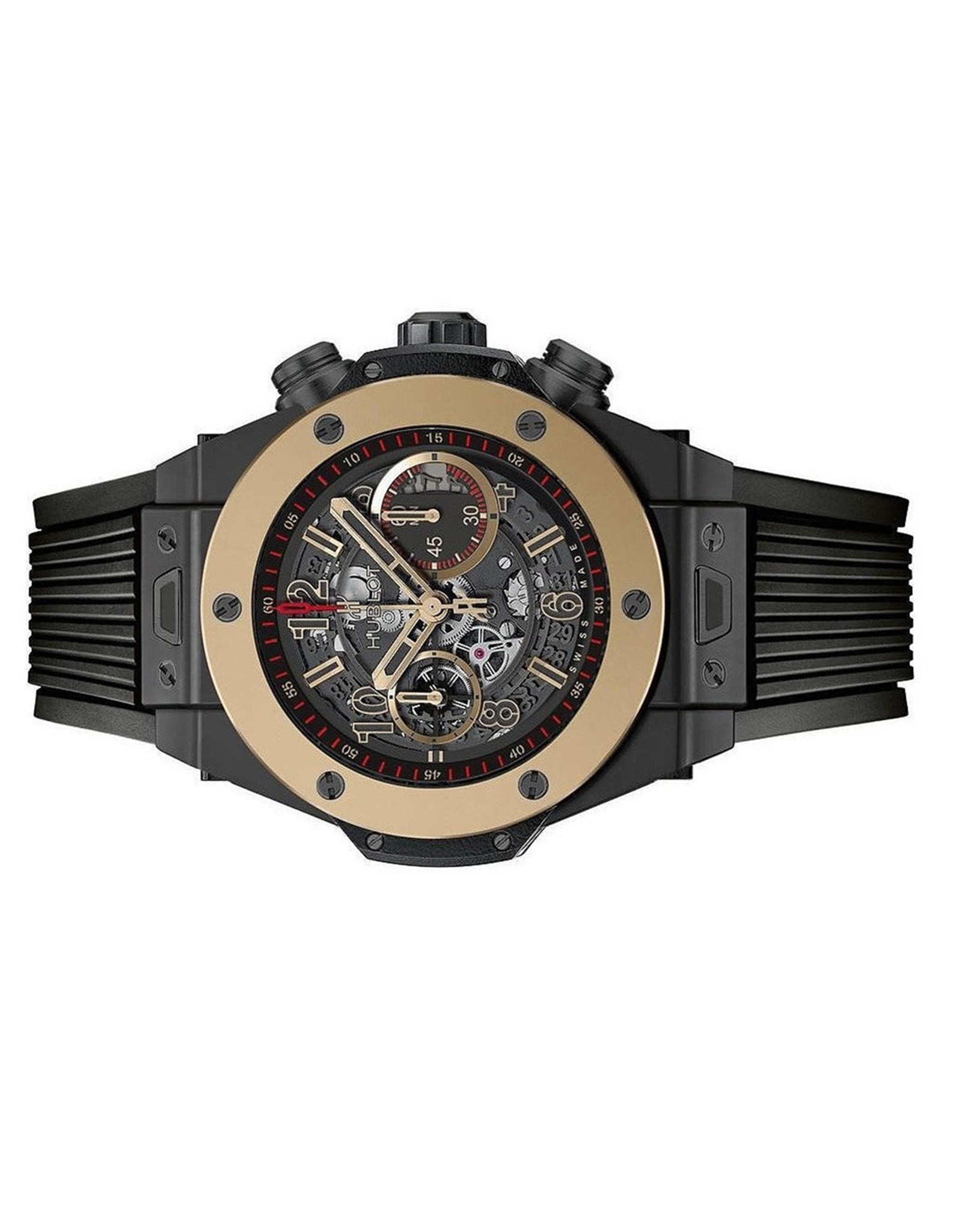 Hublot nero Skeleton Diamella Gialla Gold Bezel 411.Cm.1138.Rx 45MM-1