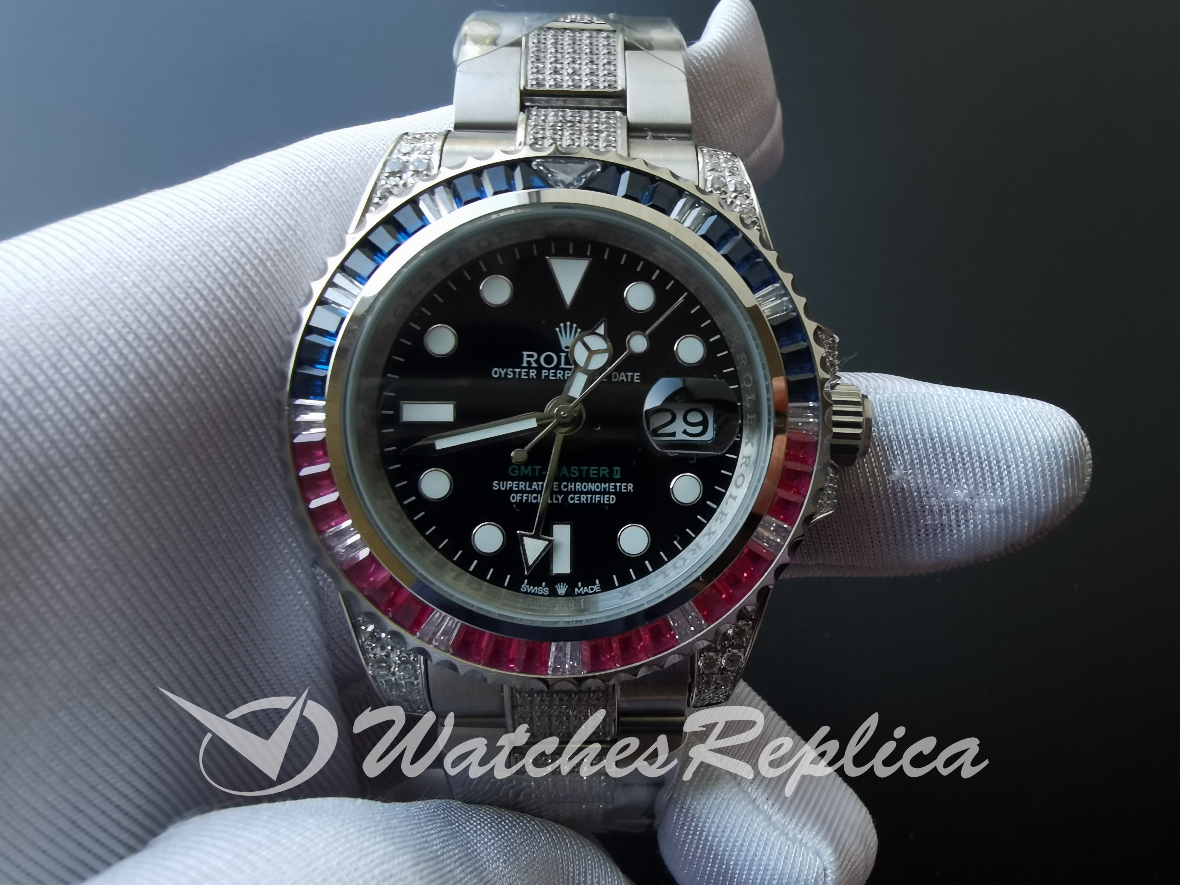 Rolex Gmt Master 116759 40MM 18K bianco Oro E Quadrante nero Per Uomo-1