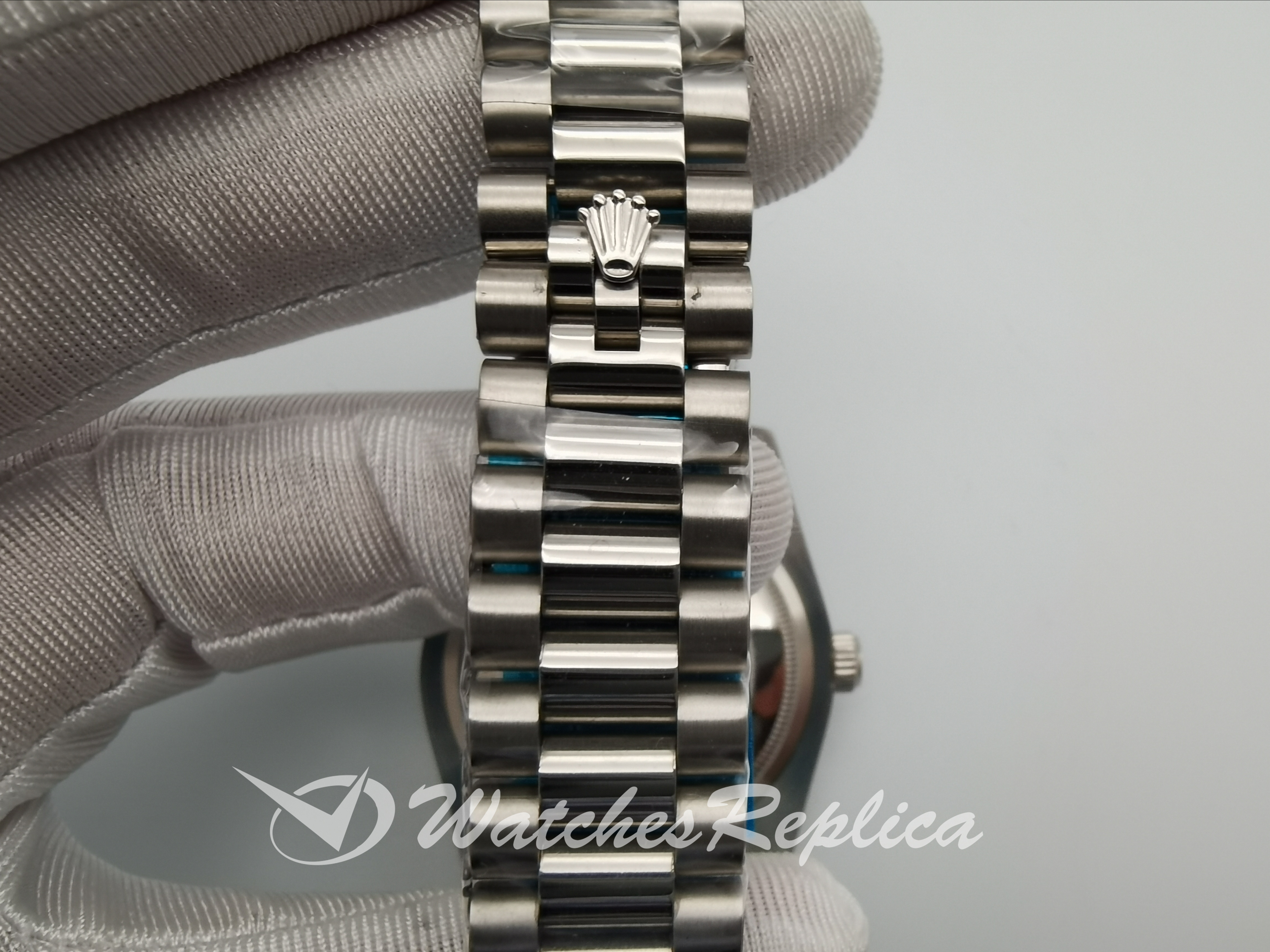 Rolex Day-Date 128239 Diamond Diamond Con Argento E Acciaio Inossidabile 36 MM Per Uomo Orologi Replica-5