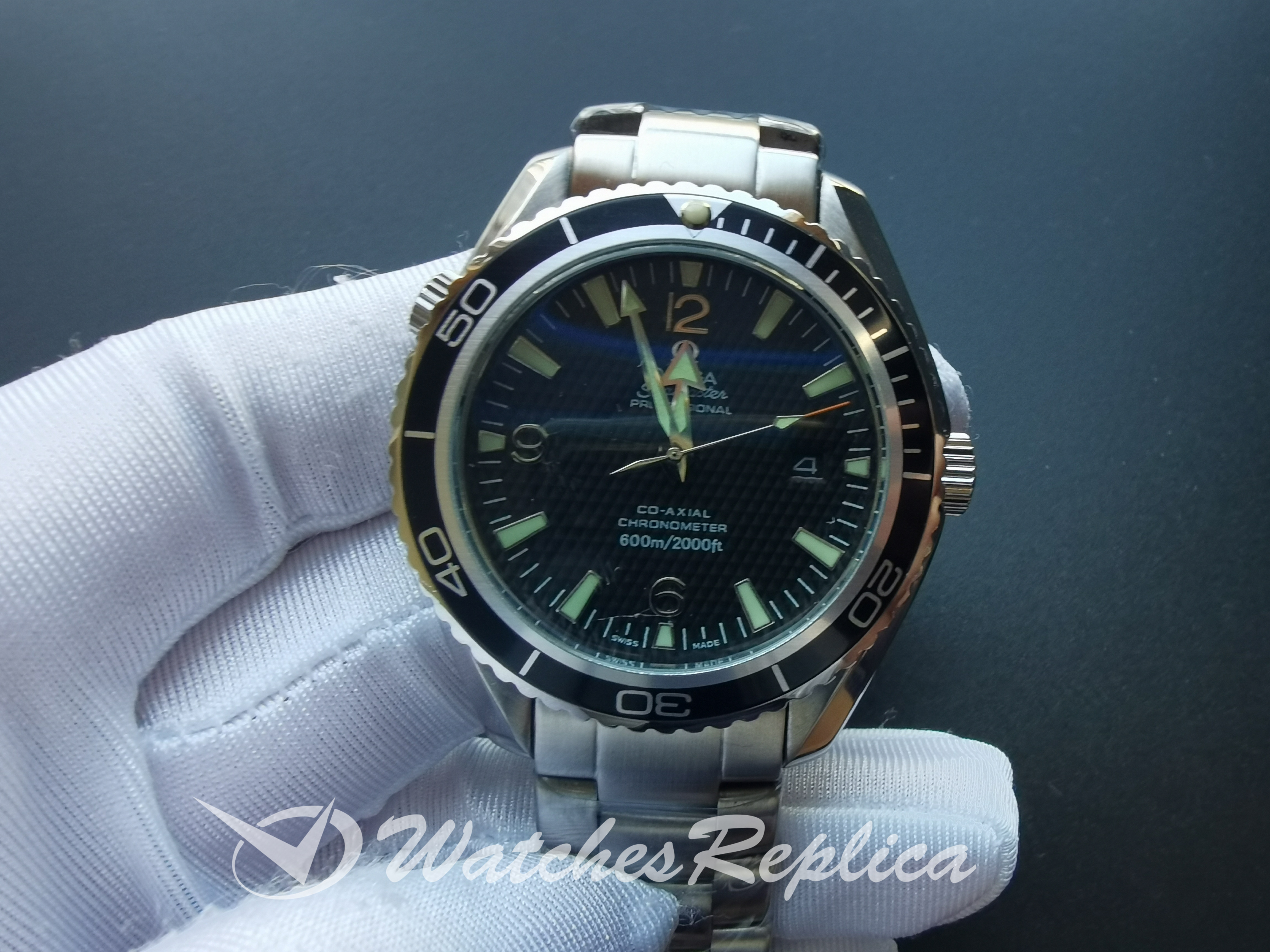 Omega Seamaster 2200.50.00 45MM Quadrante nero E Acciaio Inossidabile Per Uomo Orologi Replica-1