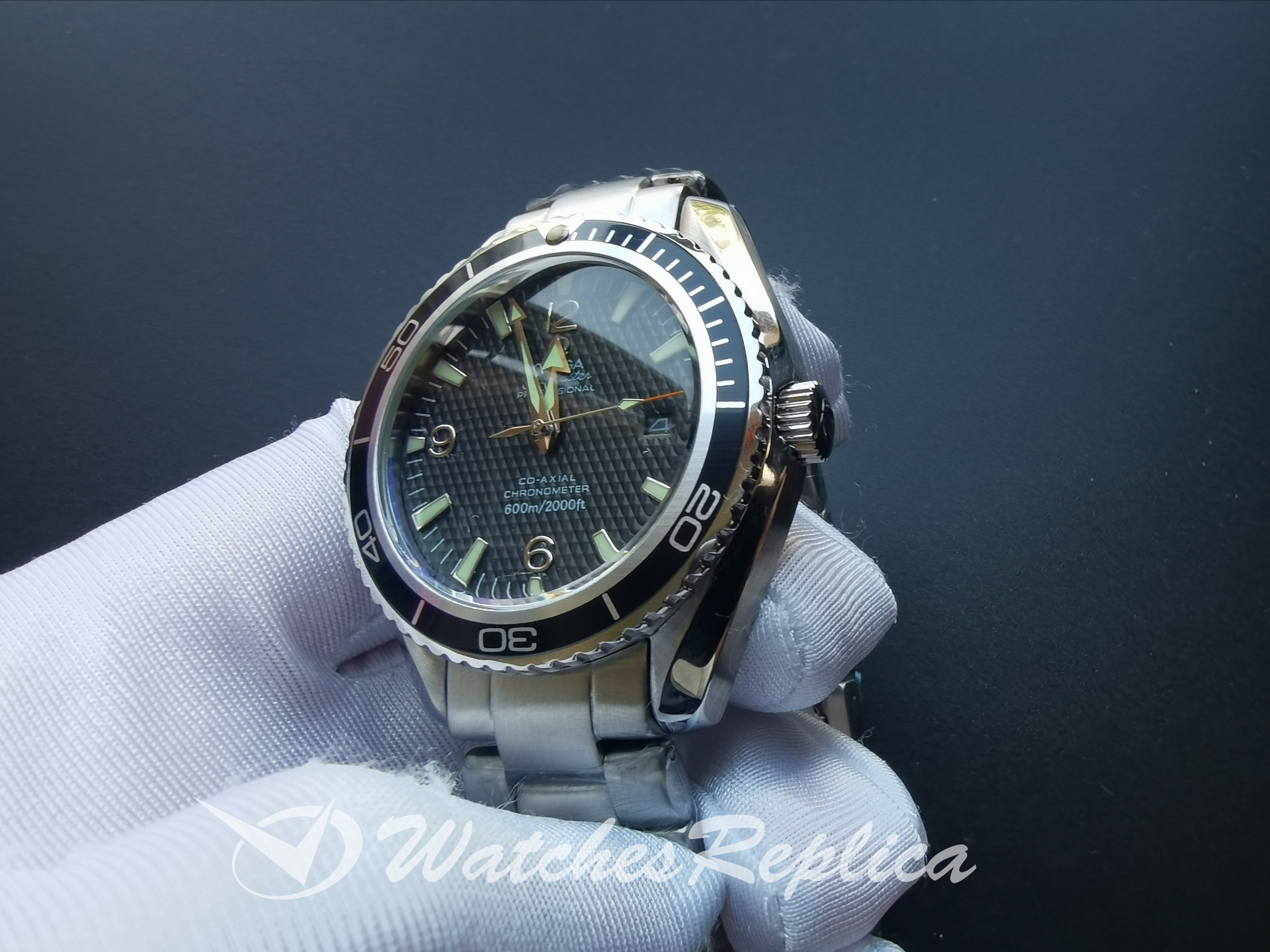 Omega Seamaster 2200.50.00 45MM Quadrante nero E Acciaio Inossidabile Per Uomo Orologi Replica-2