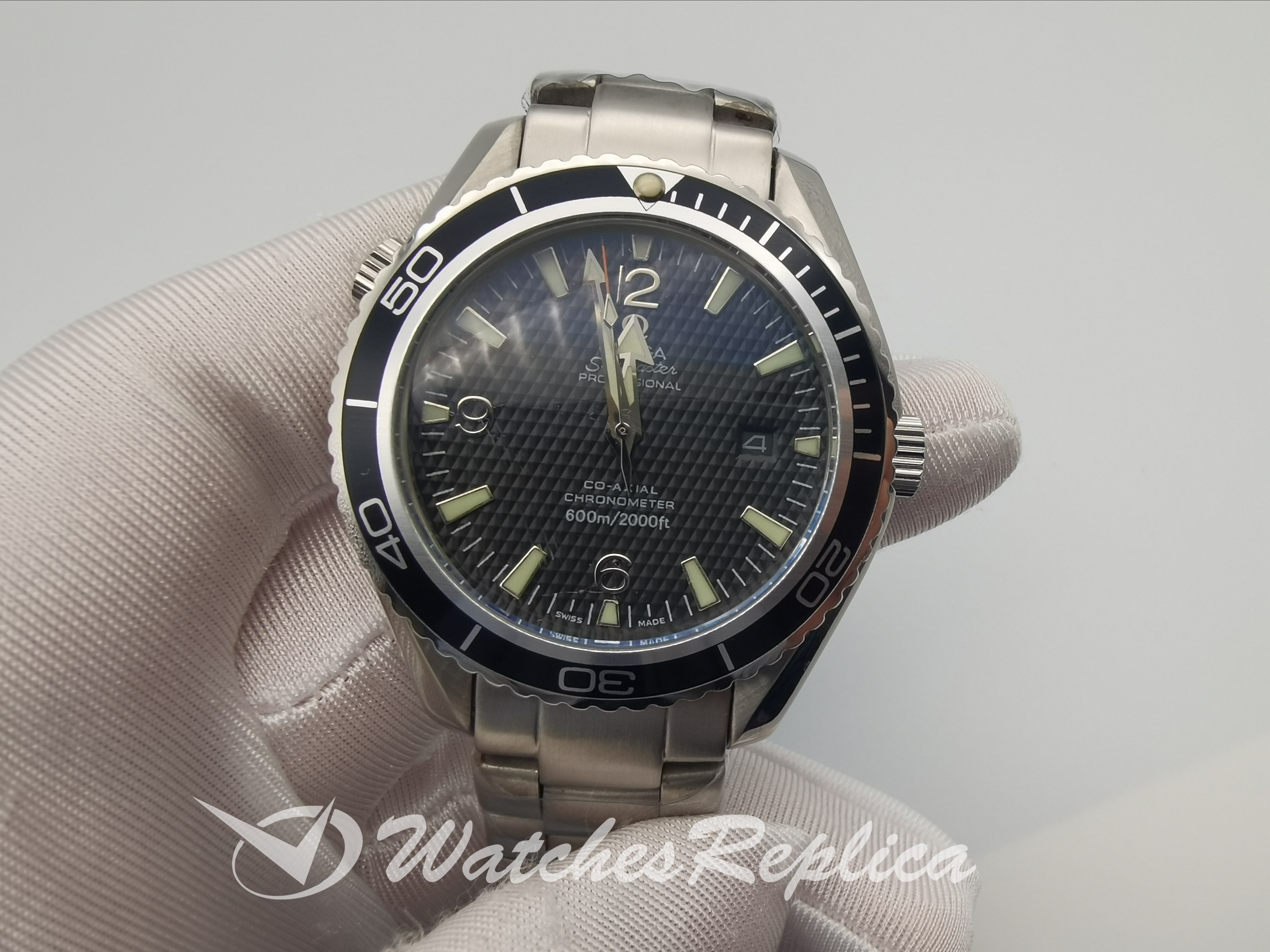 Omega Seamaster 2200.50.00 45MM Quadrante nero E Acciaio Inossidabile Per Uomo Orologi Replica-3