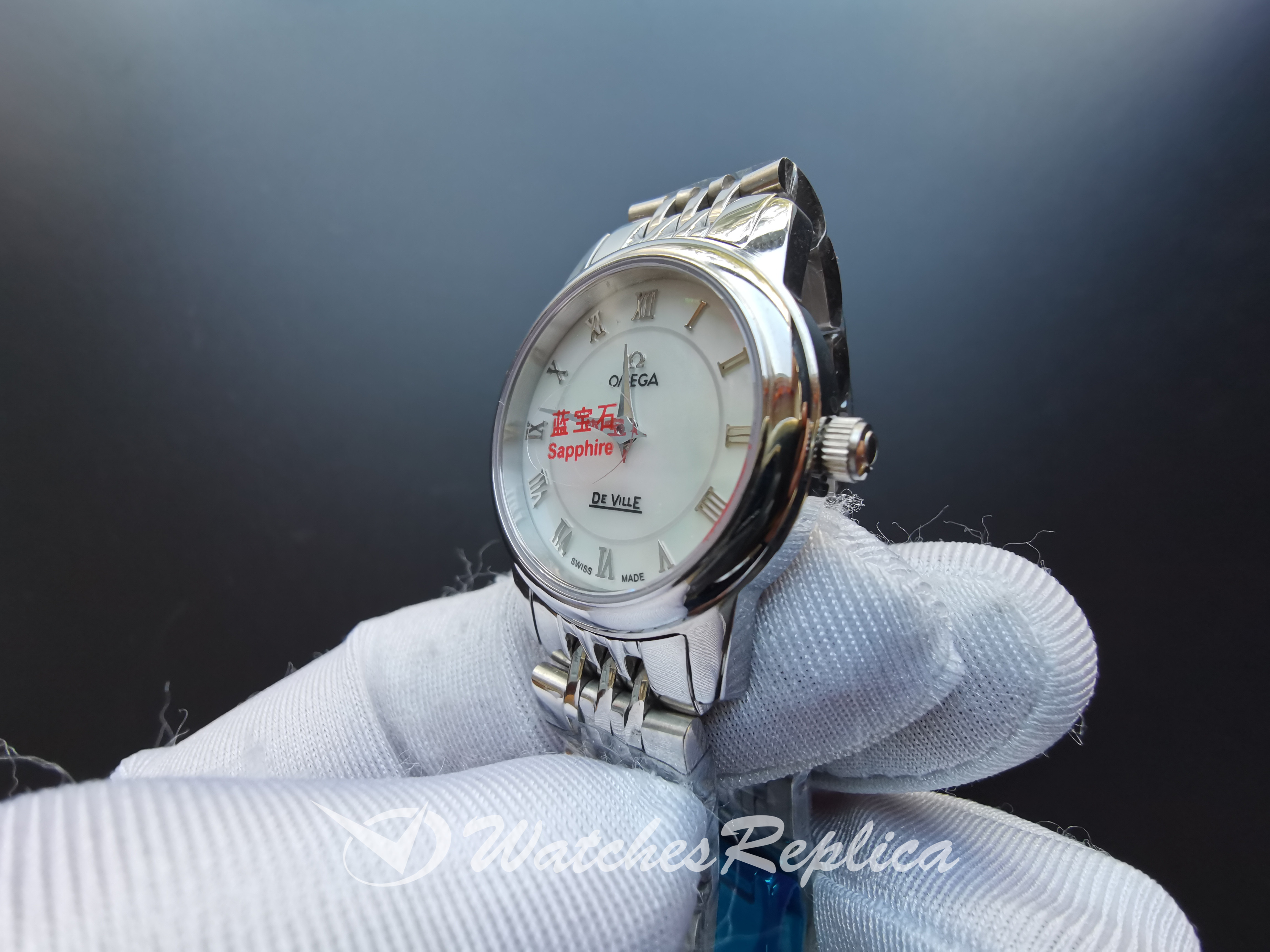Omega De Ville 4570.33,00 22 MM In Acciaio Inossidabile E Tono D'Argento Per Women Orologi Replica-2