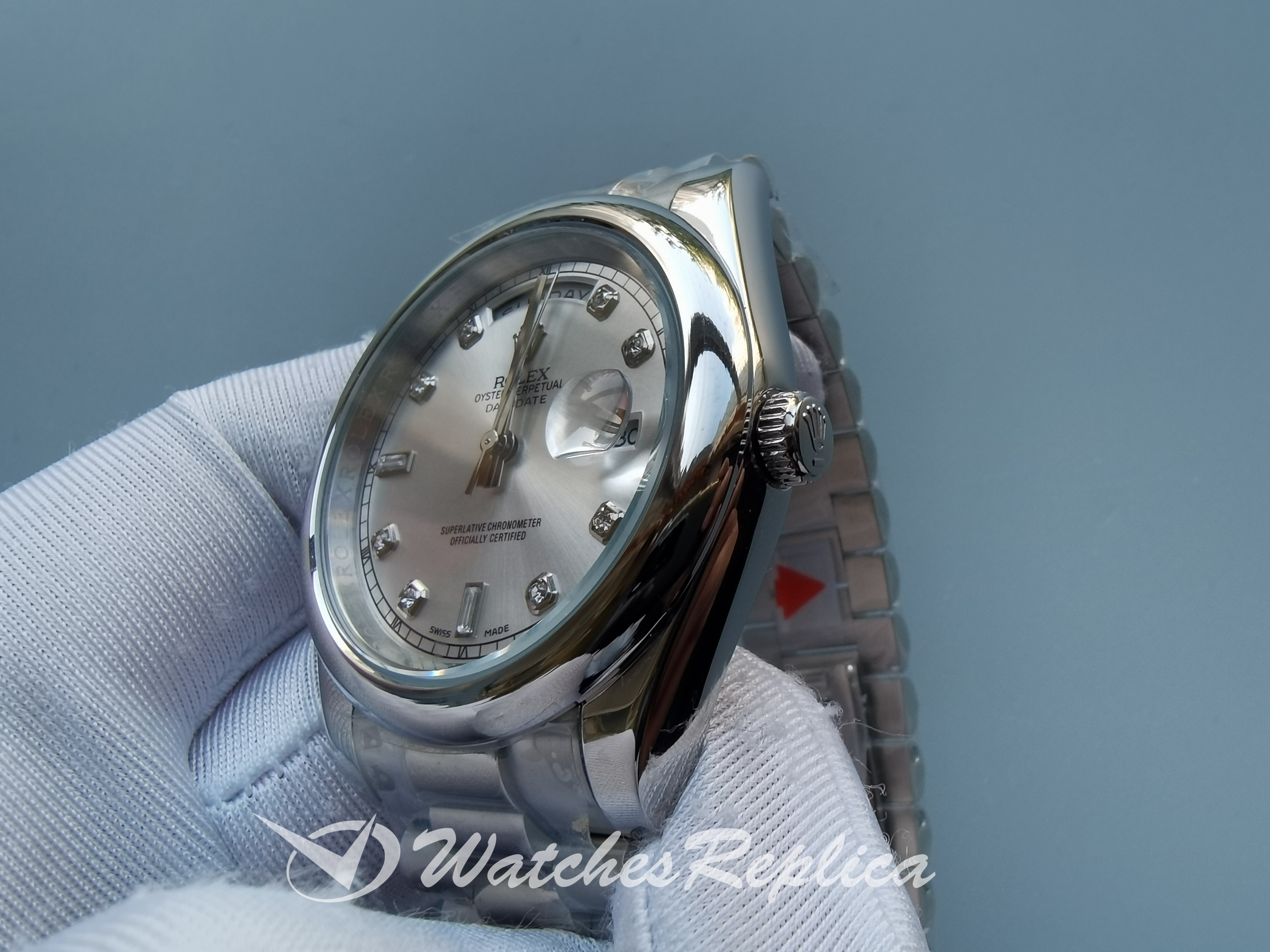 Rolex Day-Date 218239 28 MM 316 Grado In Acciaio Inossidabile Baton Per Women Orologi Replica-1