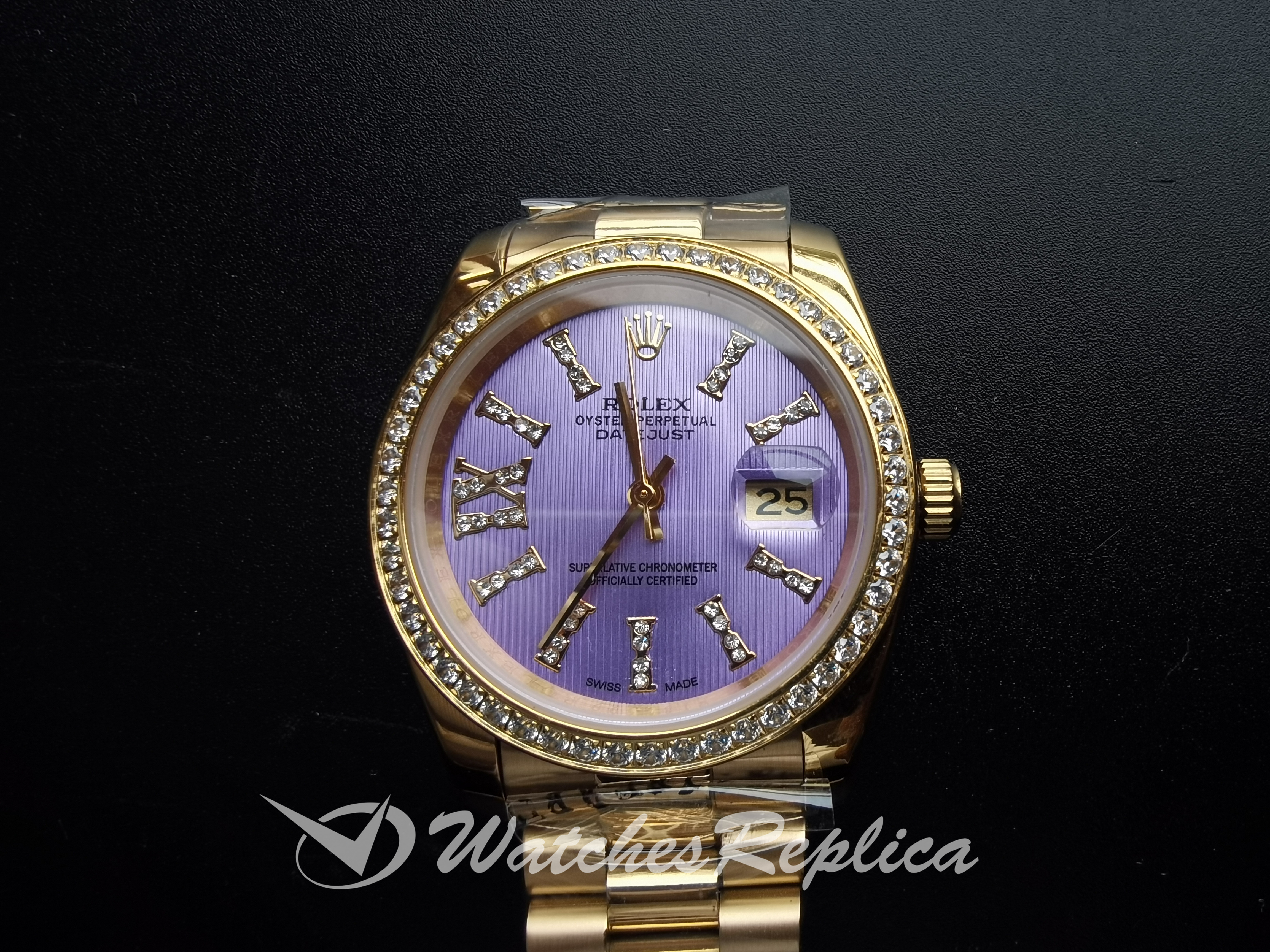 Rolex Datejust 278384 36 MM In Acciaio Inossidabile 18K Gollo Gold Purple Per Women Orologi Replica-1