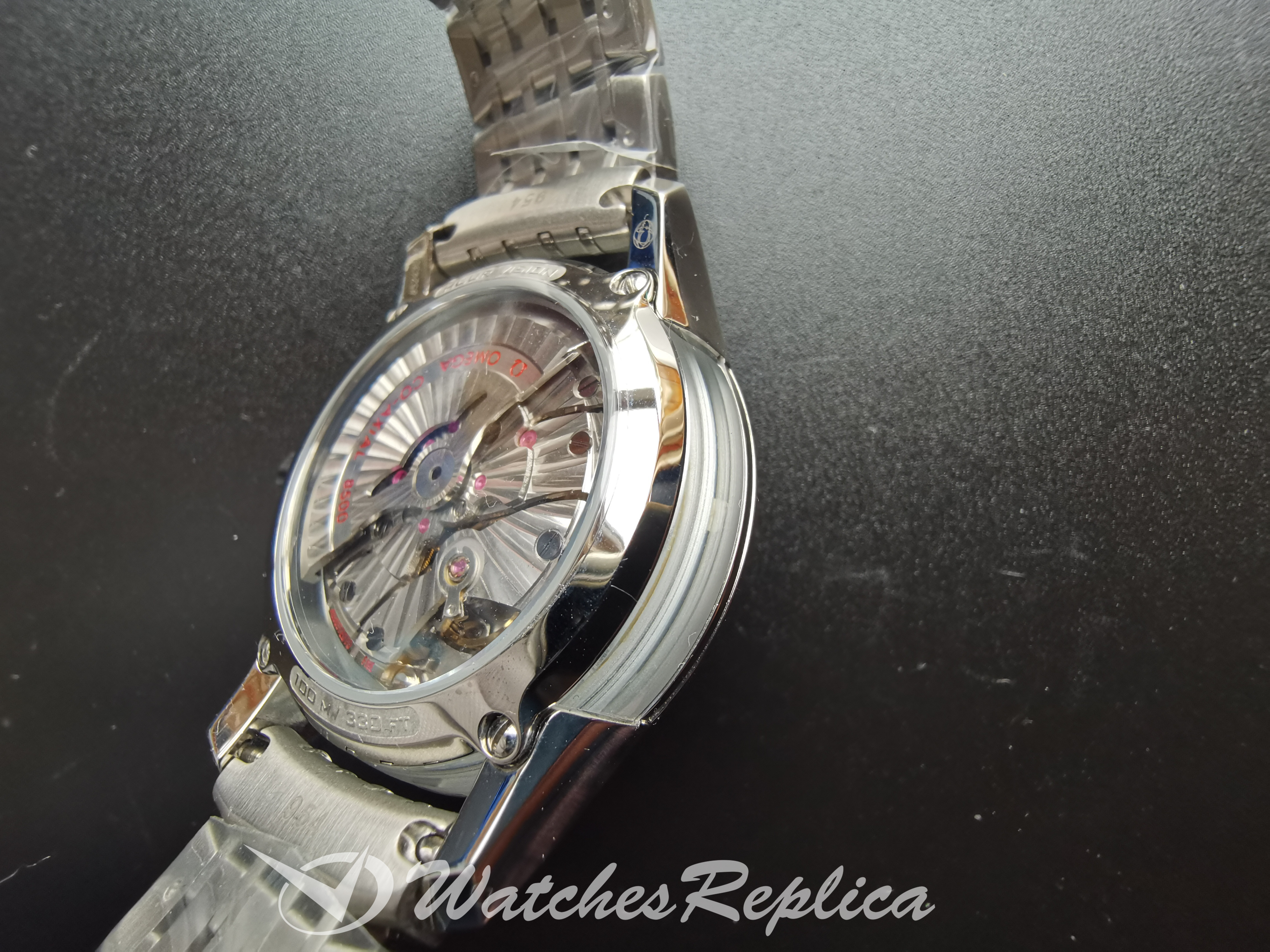 Omega De Ville 431.30.41.21.01.001 Quadrante Nero In Acciaio Inossidabile 41MM Per Uomo Orologi Replica-3