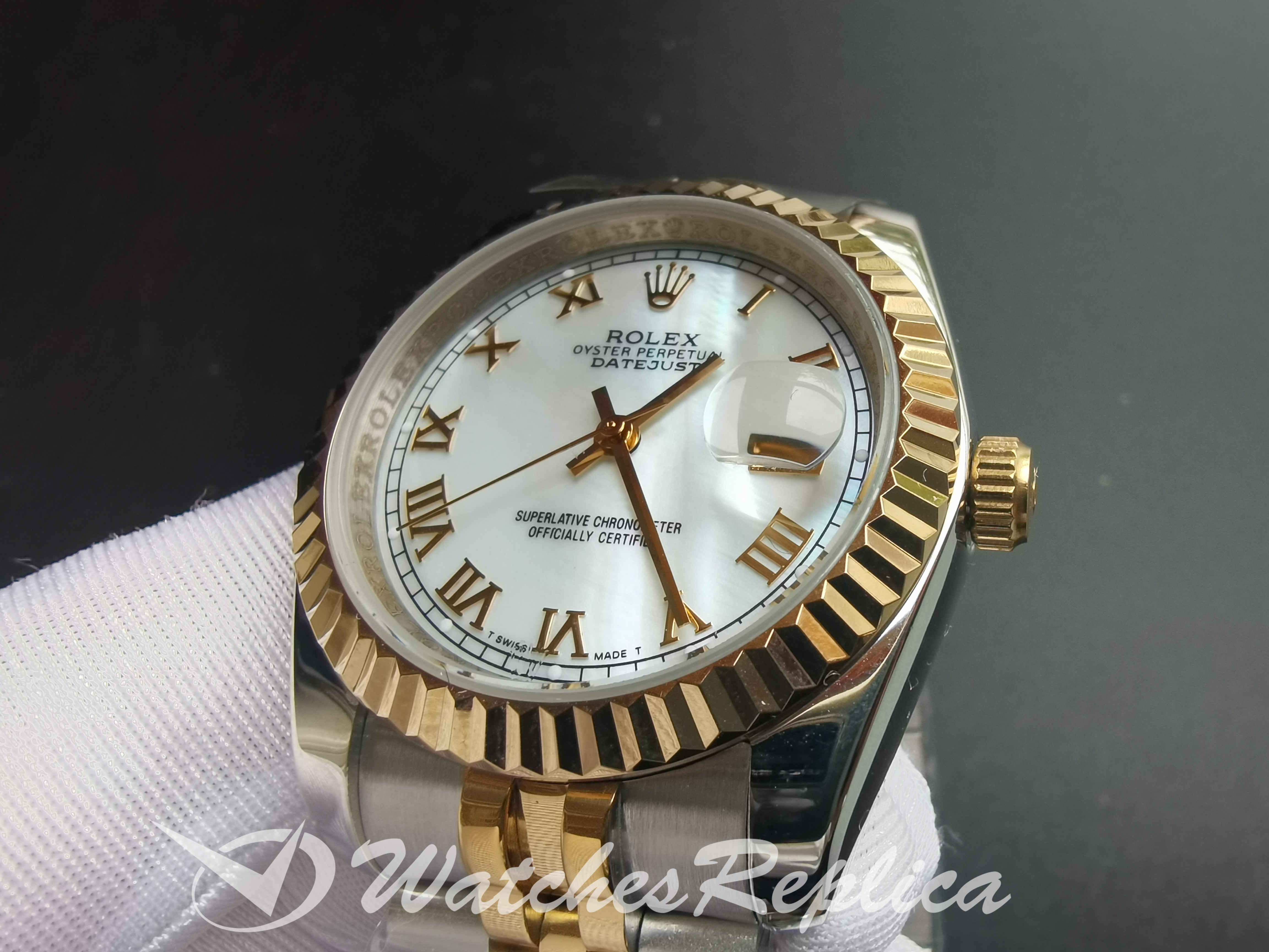 Rolex Datejust 116233 36MM Mother Of Pearl - Bianco E Acciaio Inossidabile Per Uomo Orologi Replica-1