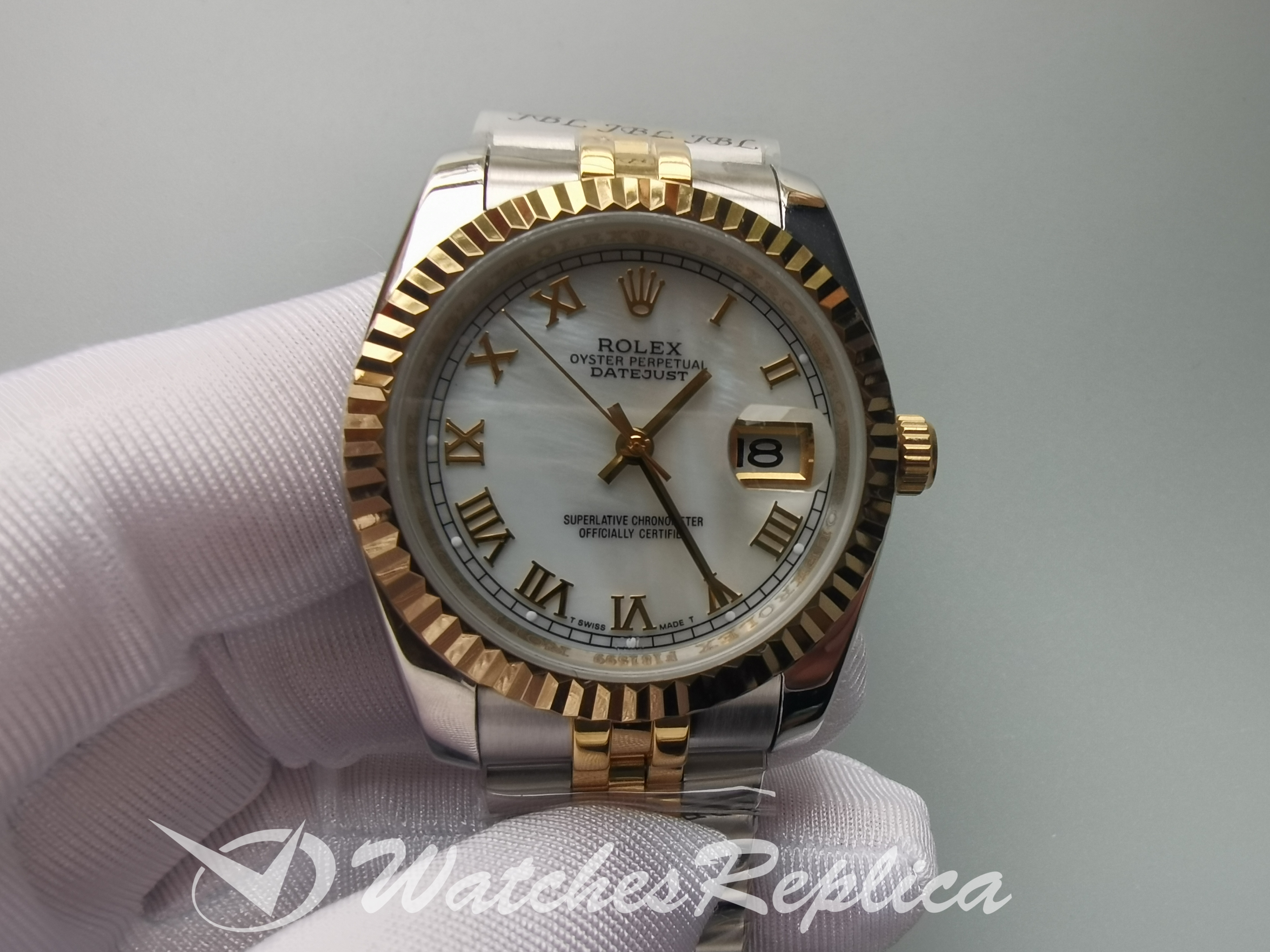 Rolex Datejust 116233 36MM Mother Of Pearl - Bianco E Acciaio Inossidabile Per Uomo Orologi Replica-2