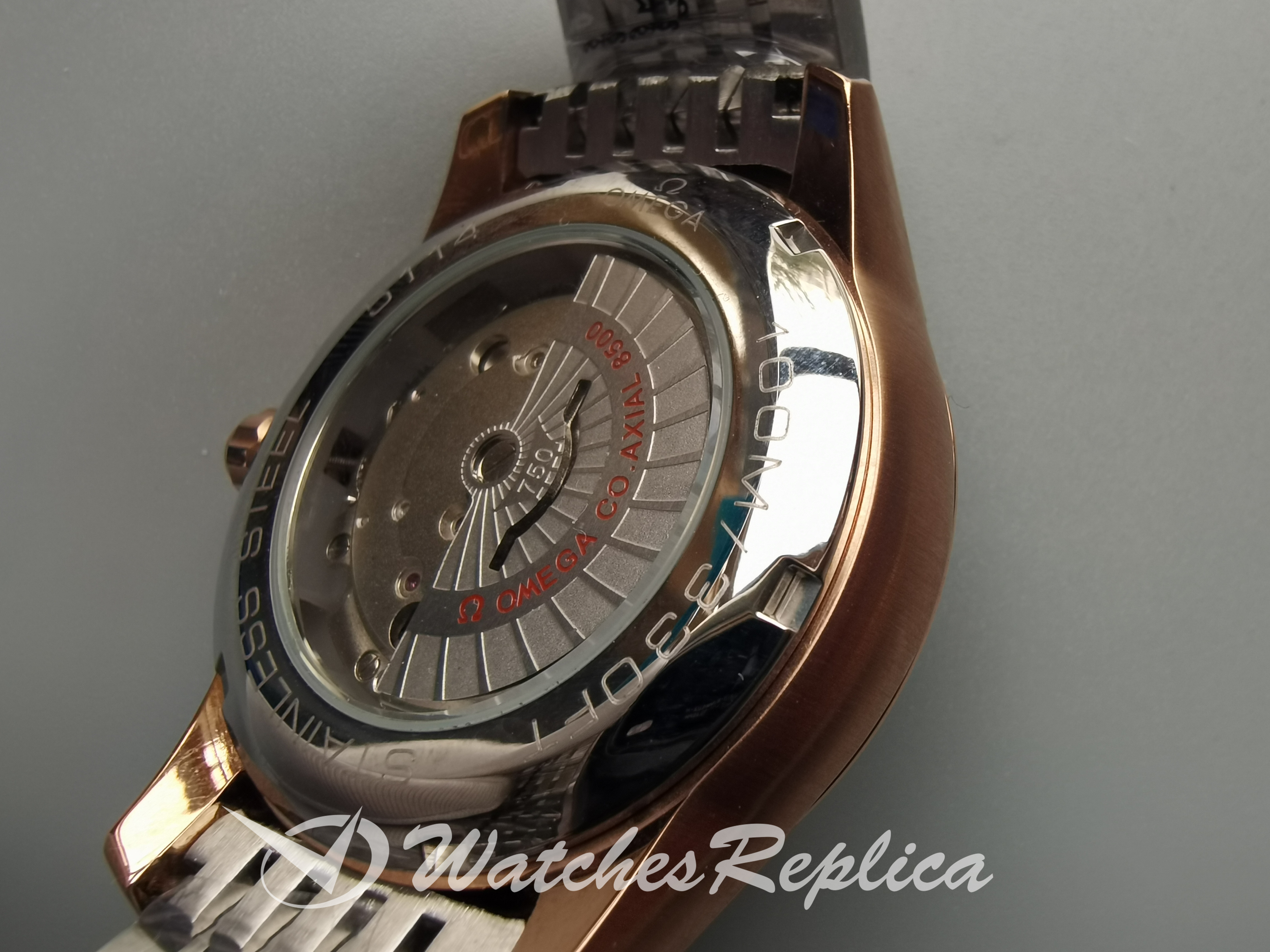 Omega De Ville Vision Vision Gold Rose Gold Green Dial 41MM Per Uomini Orologi Replica-3