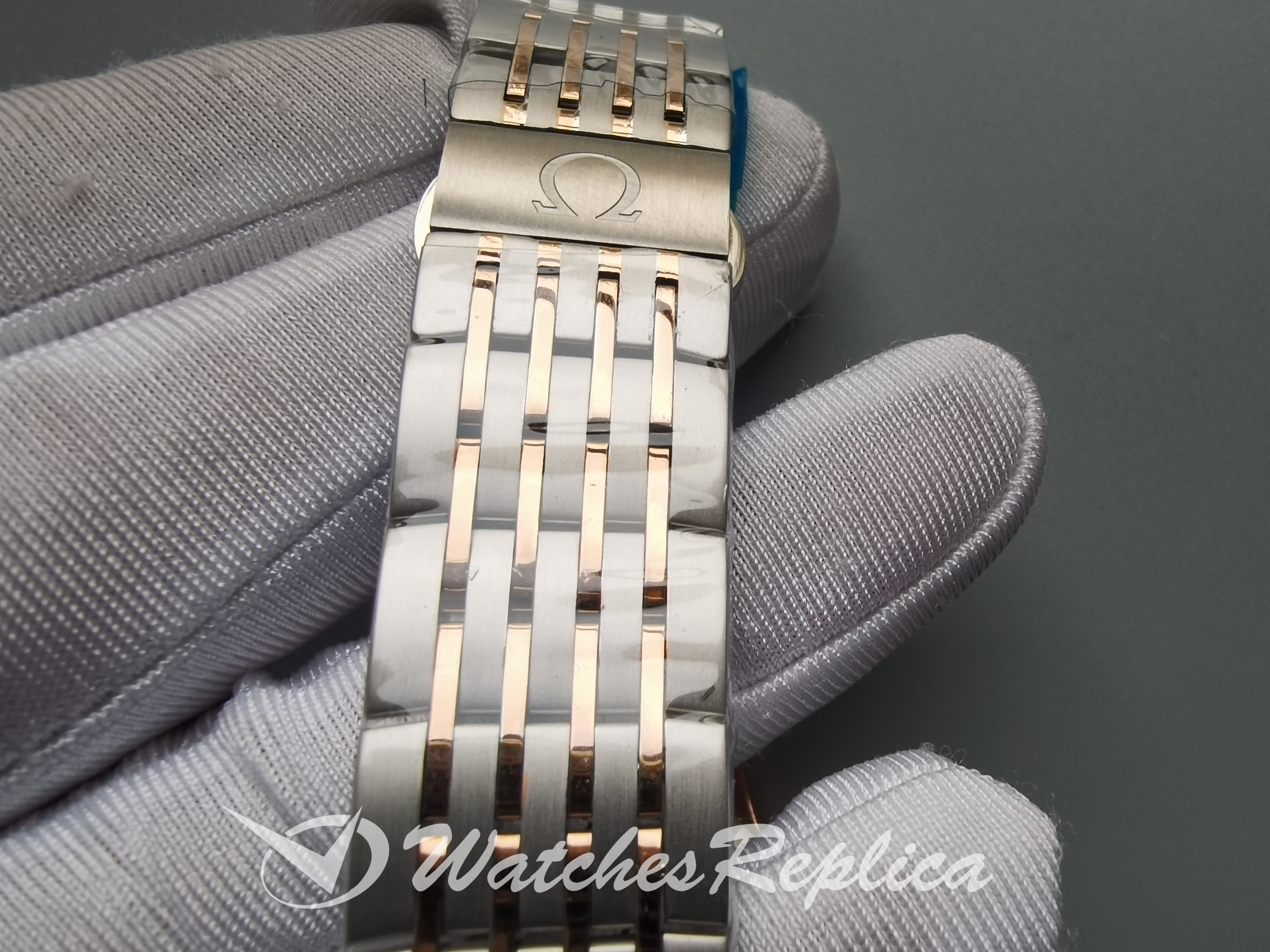 Omega De Ville Vision Vision Gold Rose Gold Green Dial 41MM Per Uomini Orologi Replica-4