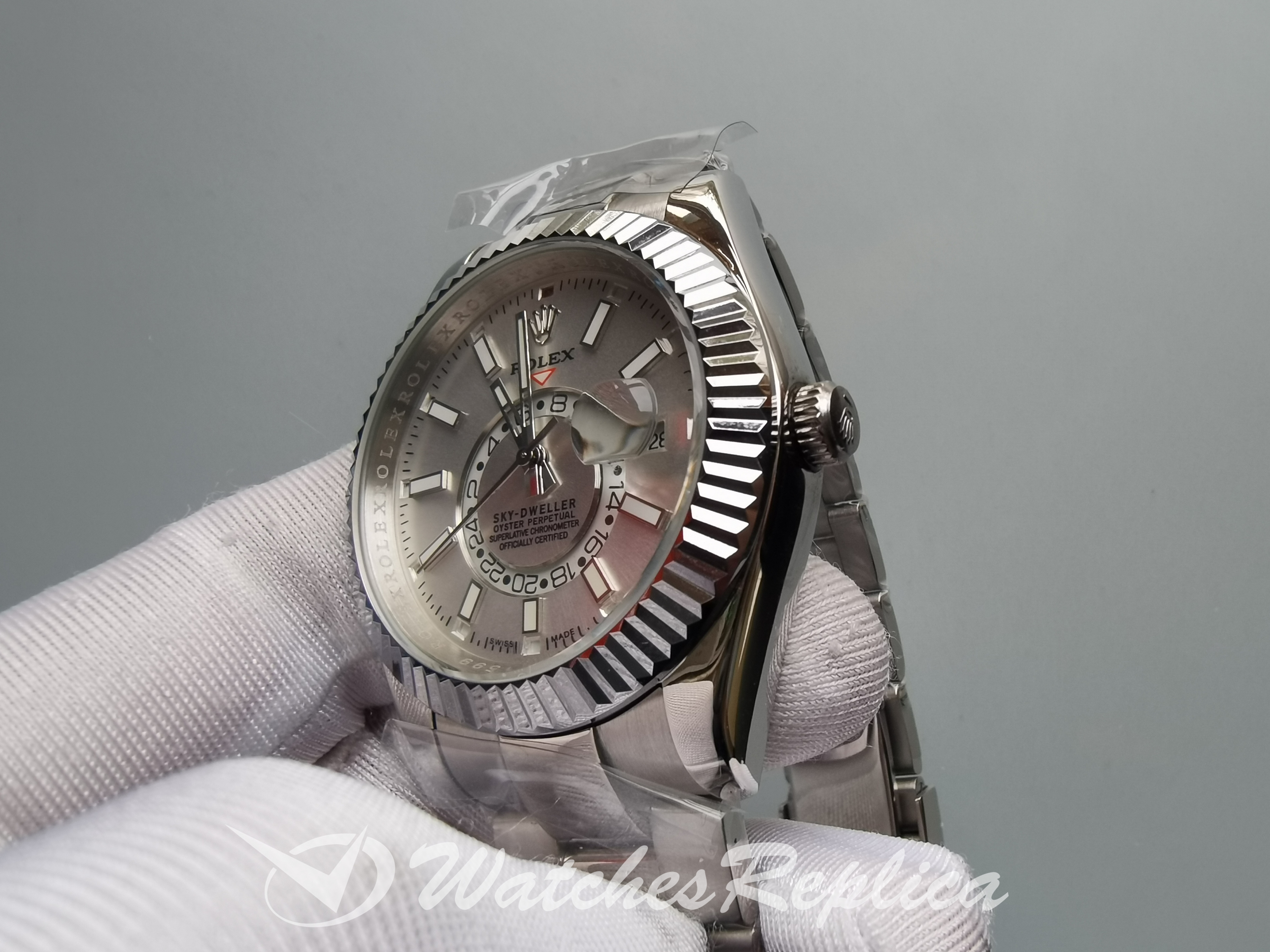 Rolex Sky-Dweller 326934 904L In Acciaio Inossidabile E Quadrante Bianco 42 MM Per Uomo Orologi Replica-2