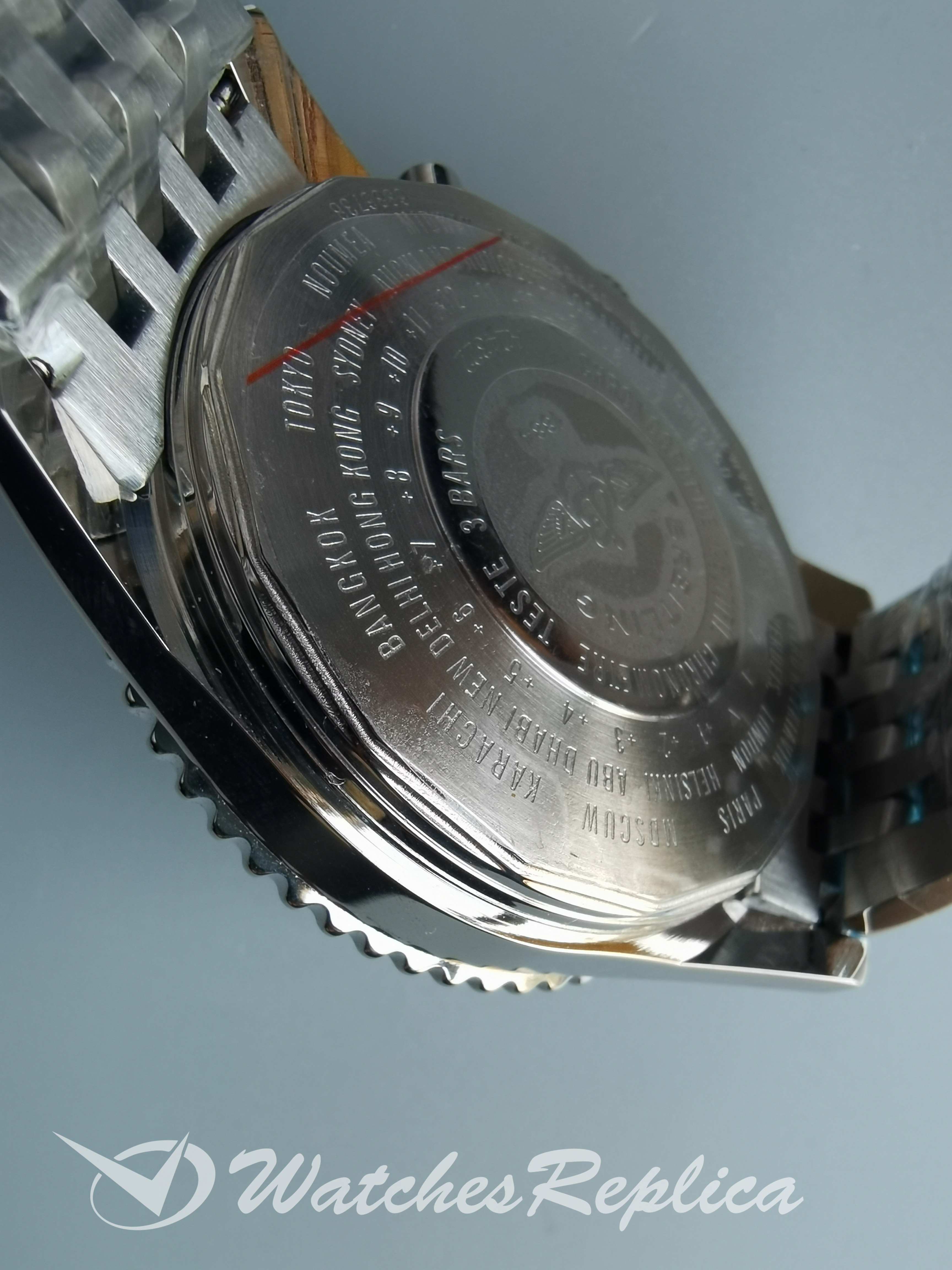 Breitling Navitimer A-7750 46MM Solido 316F Dialta Rosso In Acciaio Inossidabile Per Uomo Guarda-3