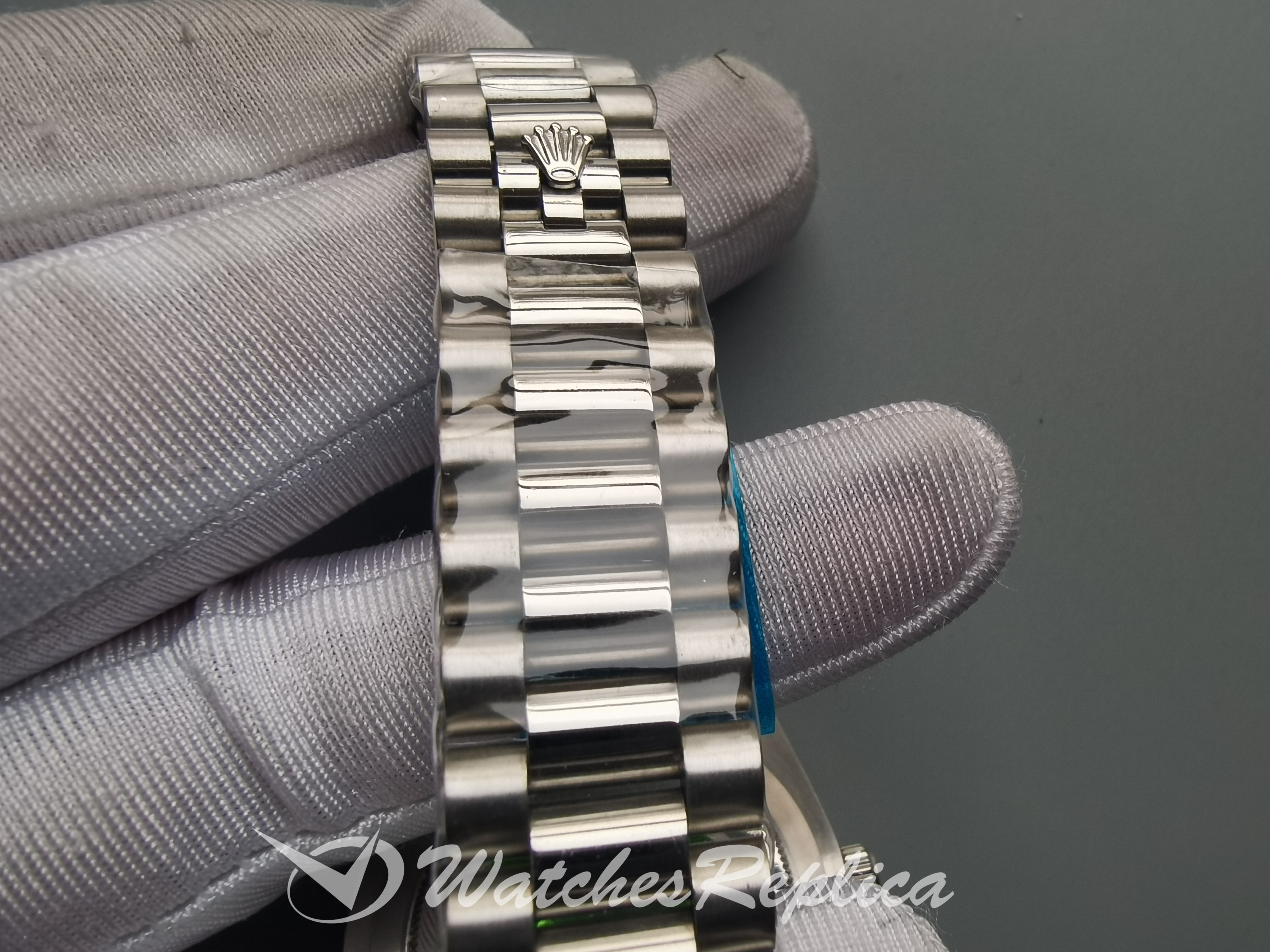 Rolex Day-Date 228349 40MM Silver Dial E 18 Carati Oro Bianco Per Uomo Orologi Replica-4