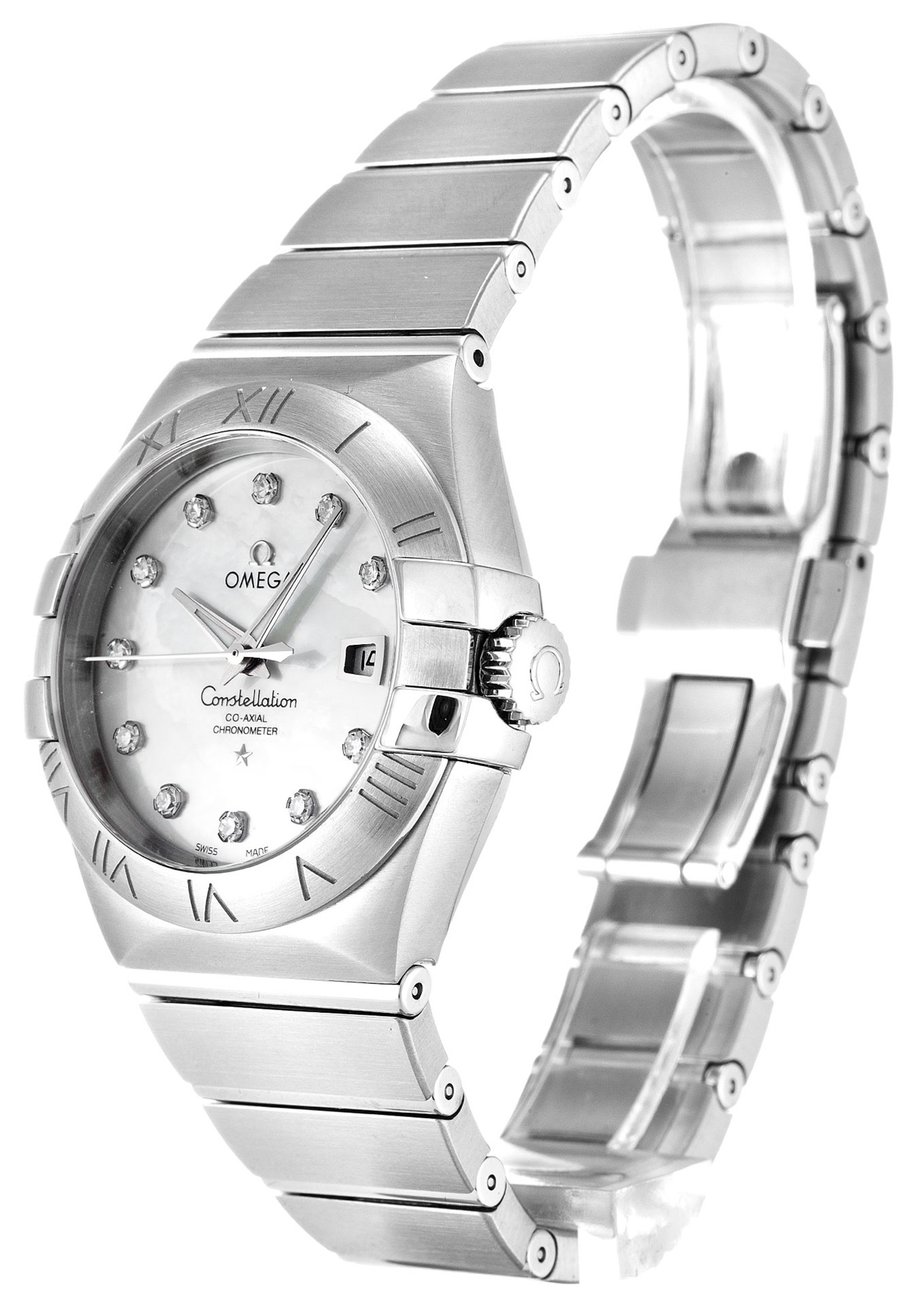 Omega Constellation Cronometro Ladies bianco Case Diamond Marker 123.10.31.20.55.0 31MM-1