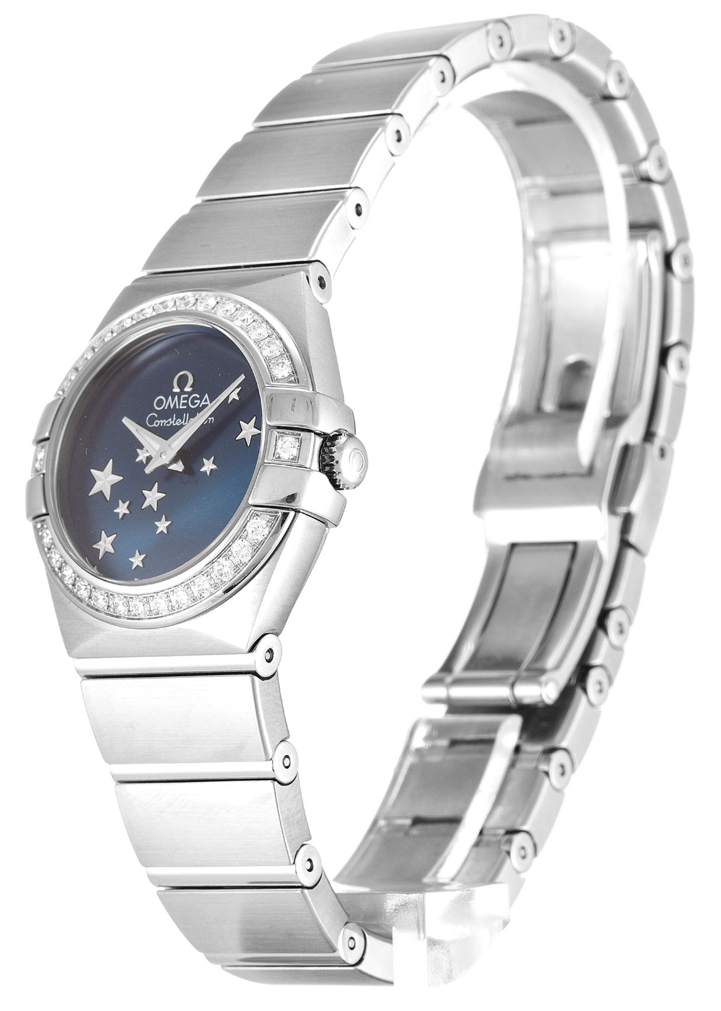 Omega Constellation Ladies Quadrante blu Case bianco 123.15.24.60.03.001 24MM-1
