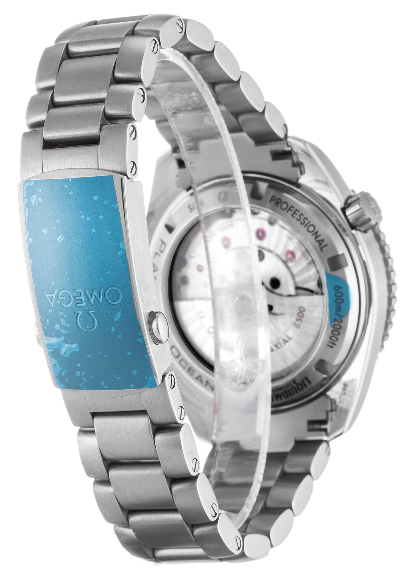 Omega Planet Ocean 232.90.42.21.03.001 Cinta Di Acciaio Inossidabile blu-2