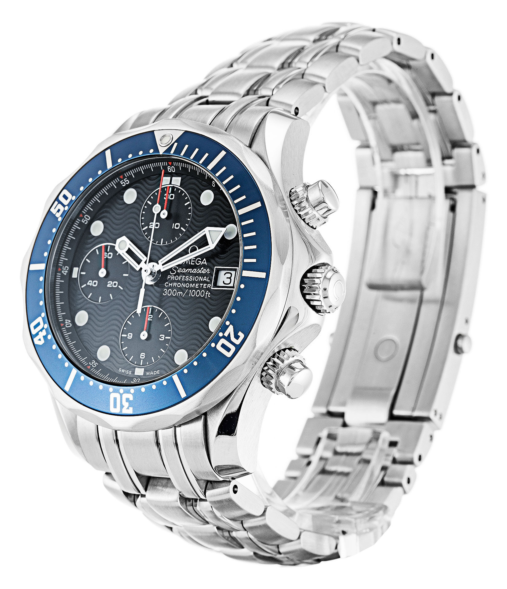 Omega Seamaster Chrono Diver Quadrante nero blu Case 2599.80,00 Quarzo Da 41,5 MM-1
