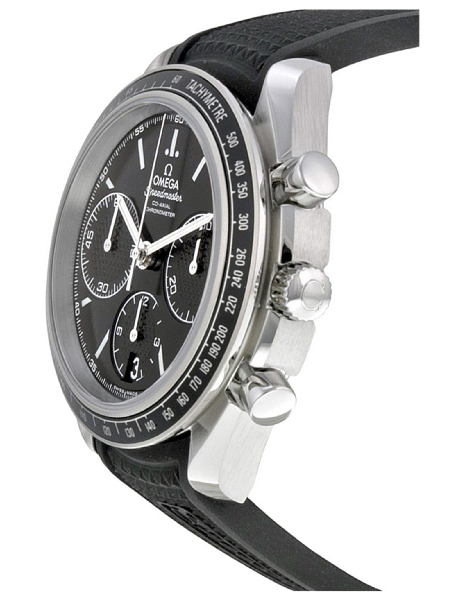 Omega Speedmaster Quadrante nero Dia Nella Fascia Di GoMMa 40MM 326.32.40.50.01.001-1