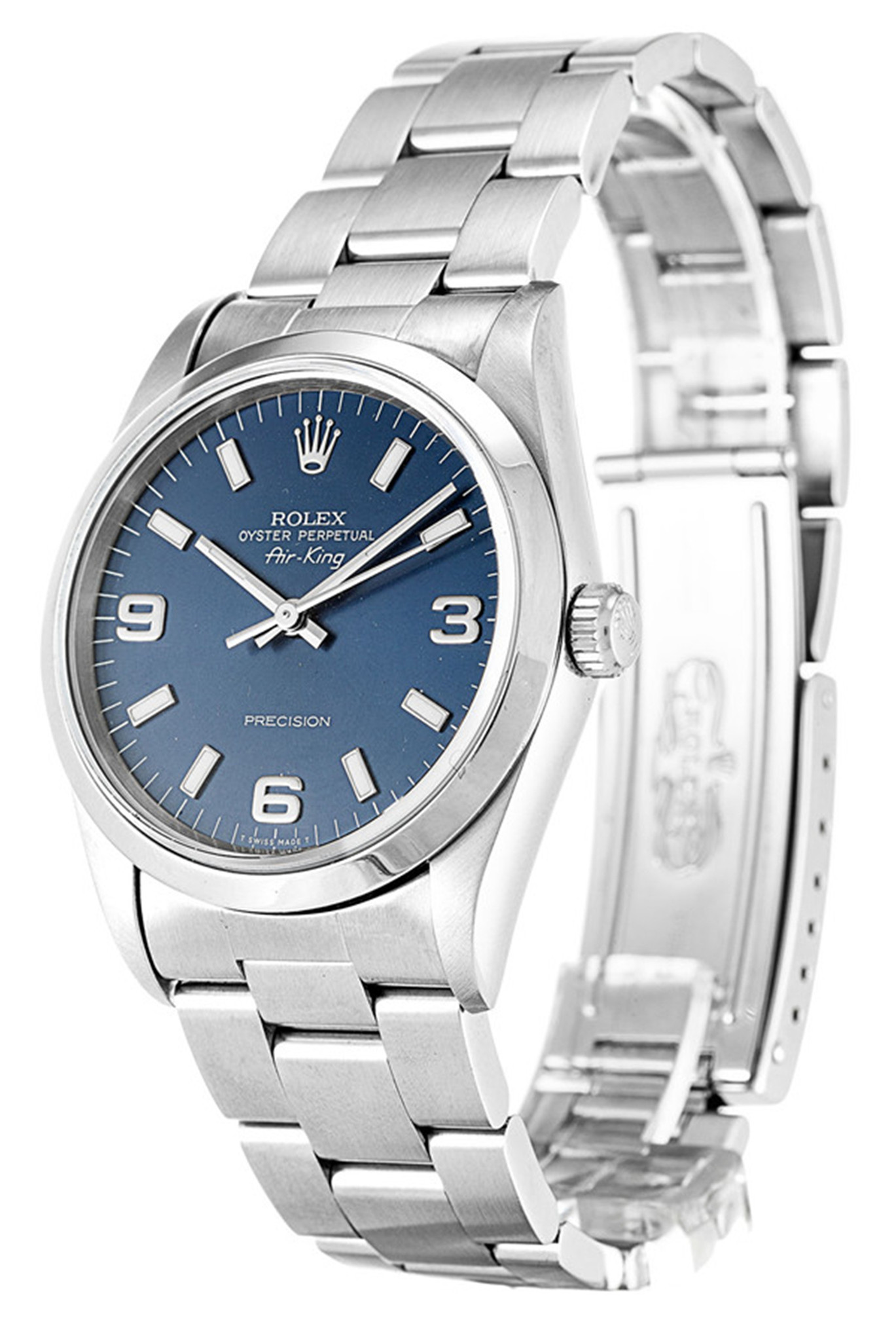 Rolex Air King Quadrante blu Case bianco 14000 36MM-1