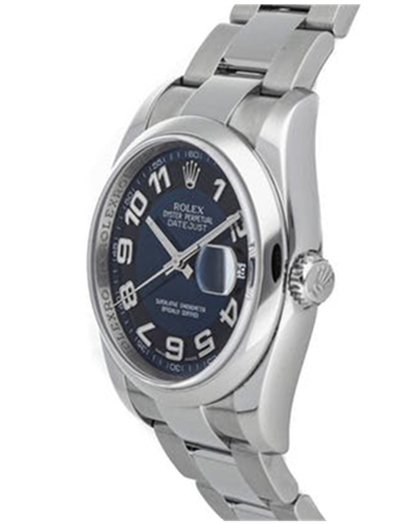 Rolex Datesjust Autocargitura Autocariato Acciaio In Acciaio Inossidabile Custodia Che Circonda Un Quadrante Nero Blu 36MM-1