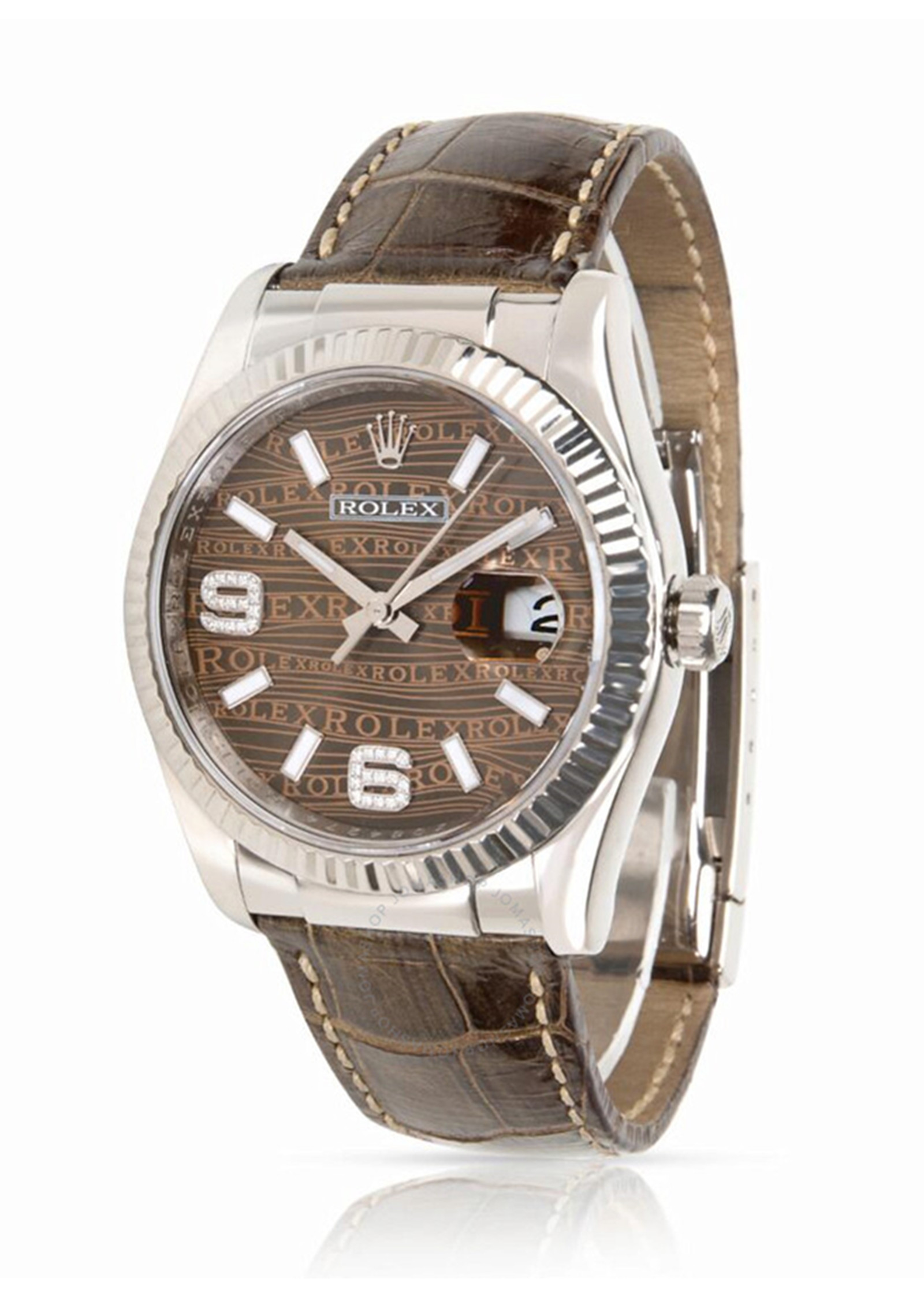 Resplica Rolex Bronzo Set Di Diamanti Con Diamanti In Oro Bianco 18K 116139 36MM-1